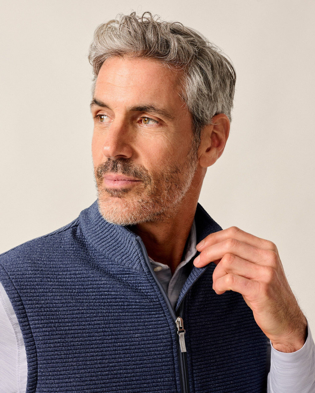 Johnnie-O Reggie Ribbed Performance Vest, Navy