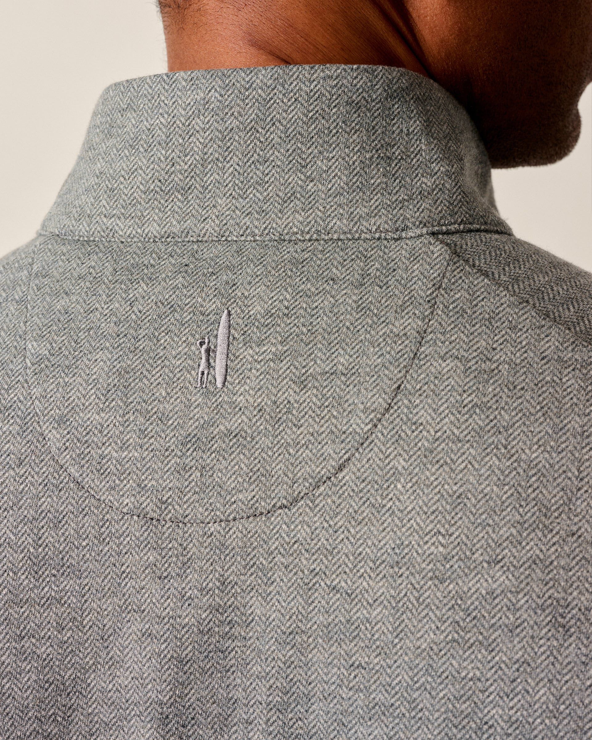 Johnnie-O Rubin Herringbone Cashmere Blend 1/4 Zip Pullover