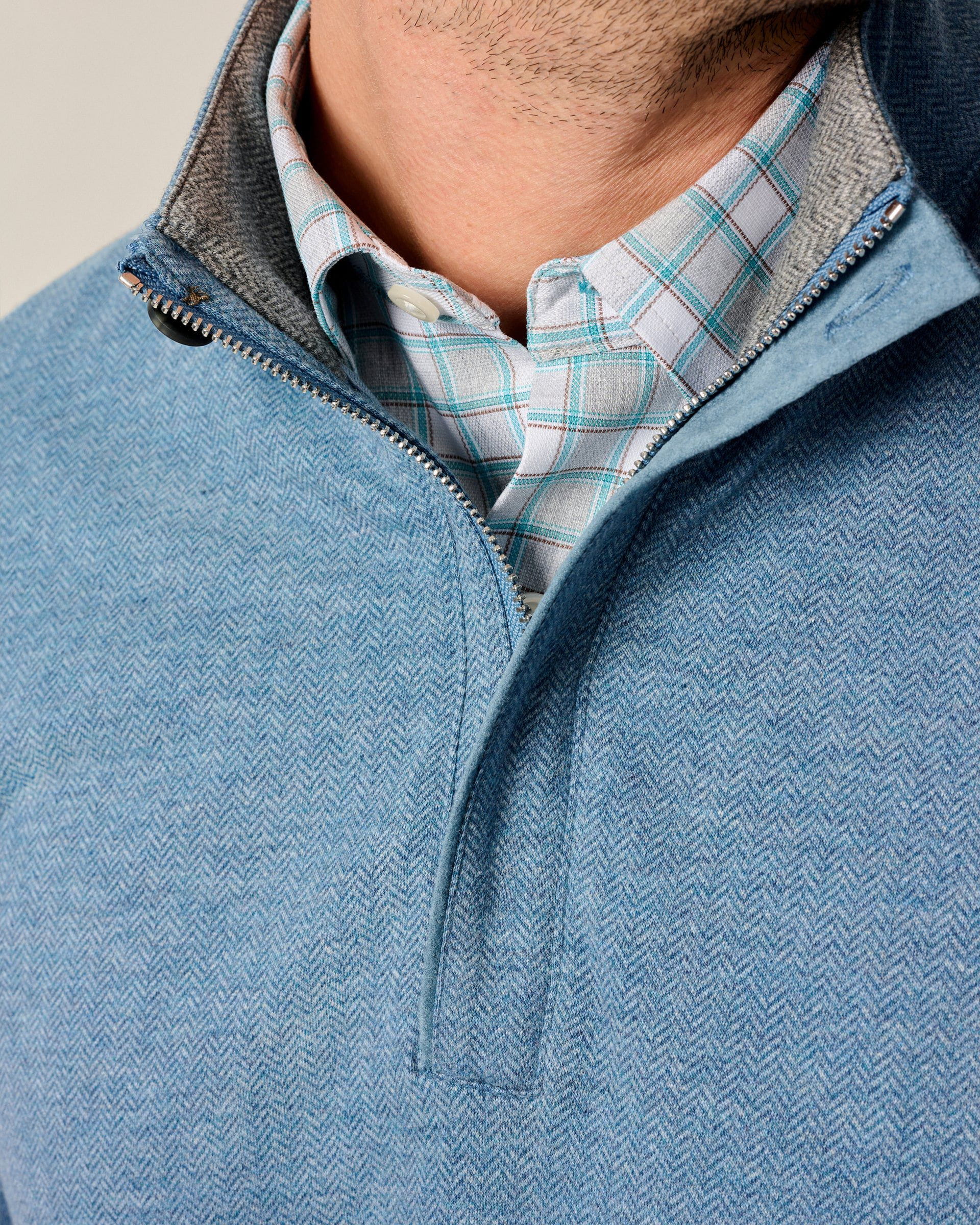 Johnnie-O Rubin Herringbone Cashmere Blend 1/4 Zip Pullover