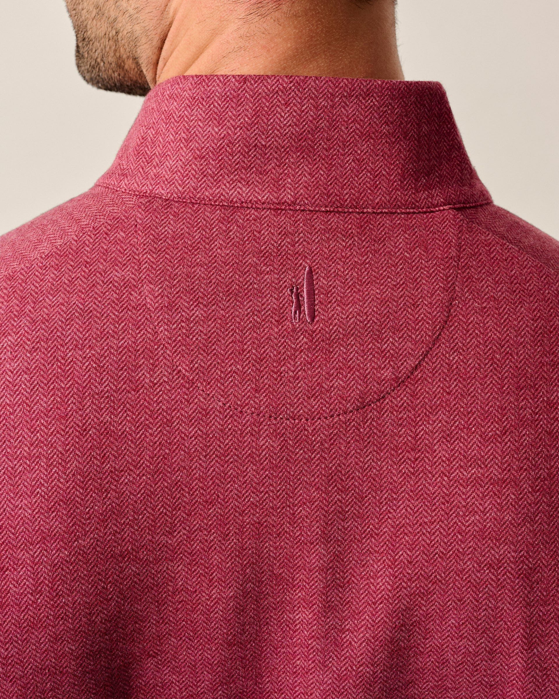 Johnnie-O Rubin Herringbone Cashmere Blend 1/4 Zip Pullover