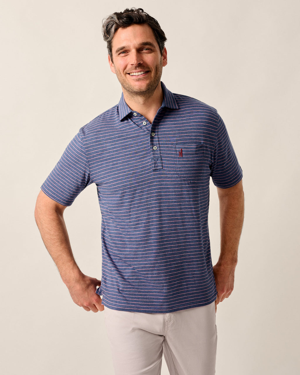 Johnnie-O Original 4-Button Polo - Ryan Stripe, Oceanside
