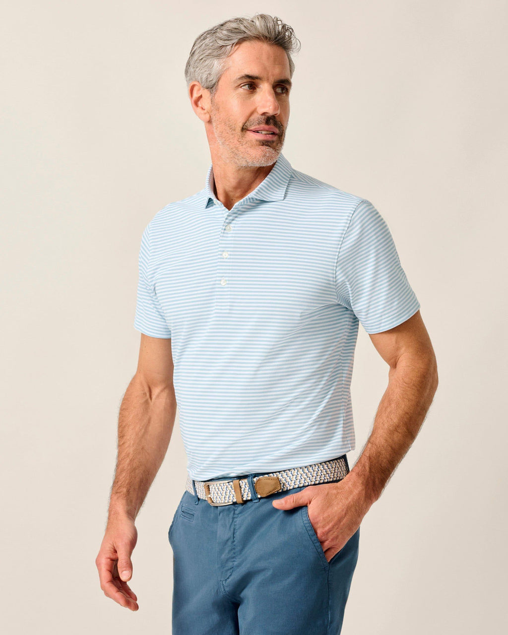 Johnnie-O Performance Mesh Polo - Stetson Stripe