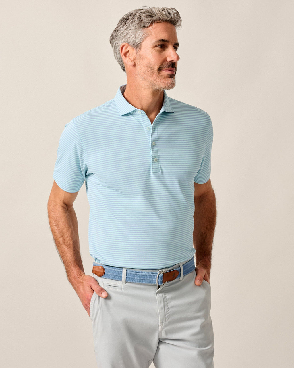 Johnnie-O Performance Mesh Polo - Stetson Stripe