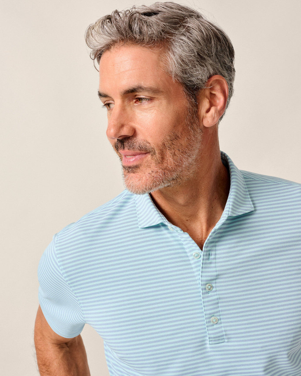 Johnnie-O Performance Mesh Polo - Stetson Stripe, Tide
