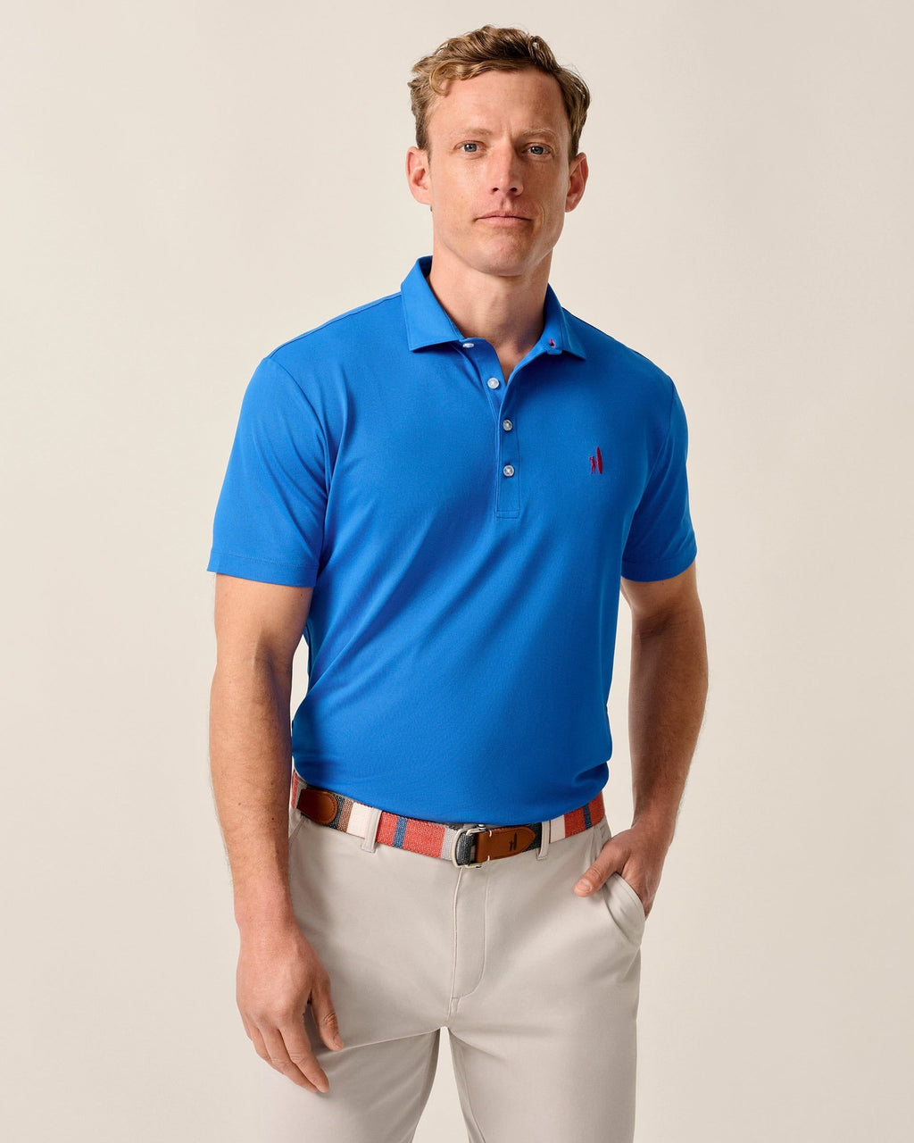 Johnnie-O Performance Mesh Polo - Stevie Solid, Palisades Blue
