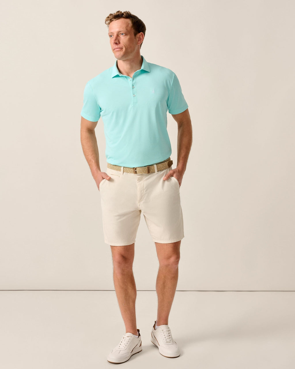 Johnnie-O Performance Mesh Polo - Stevie Solid, Sardinia