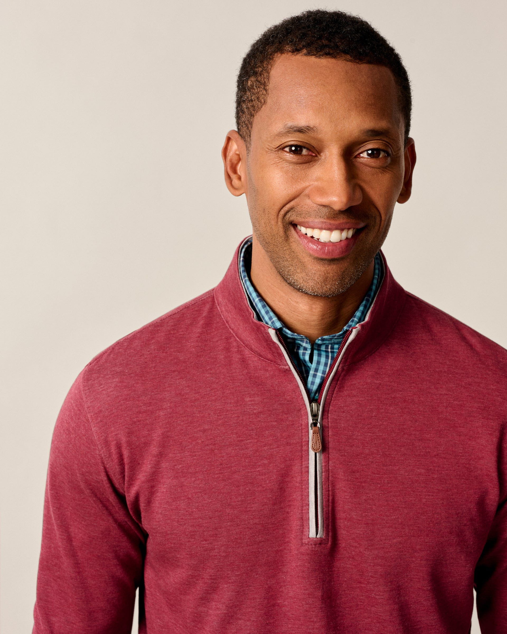 Johnnie-O Sully 1/4 Zip Pullover, Port