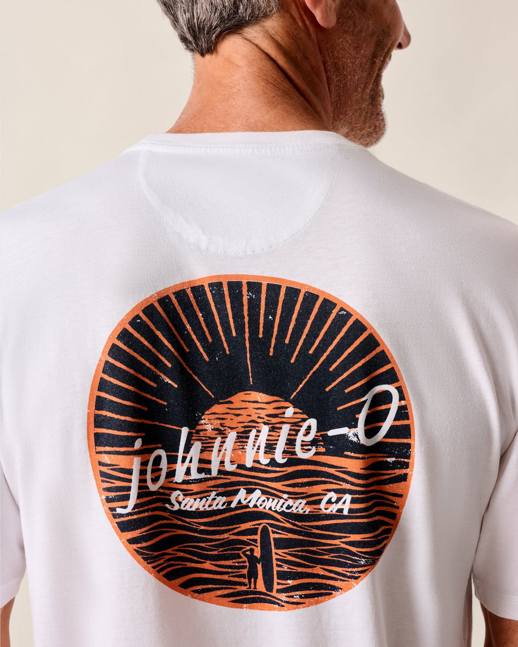 Johnnie-O Surf Sunset Pocket T-Shirt, White