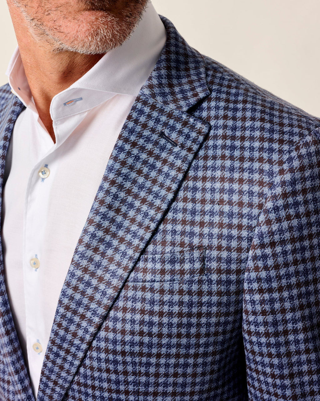 Johnnie-O Thayer Top Shelf Houndstooth Knit Sport Coat, Laguna Blue