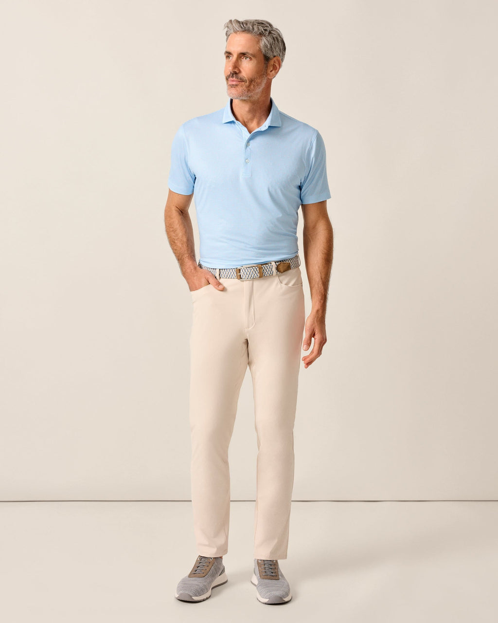 Johnnie-O Featherweight Performance Polo - Tundra, Maliblu
