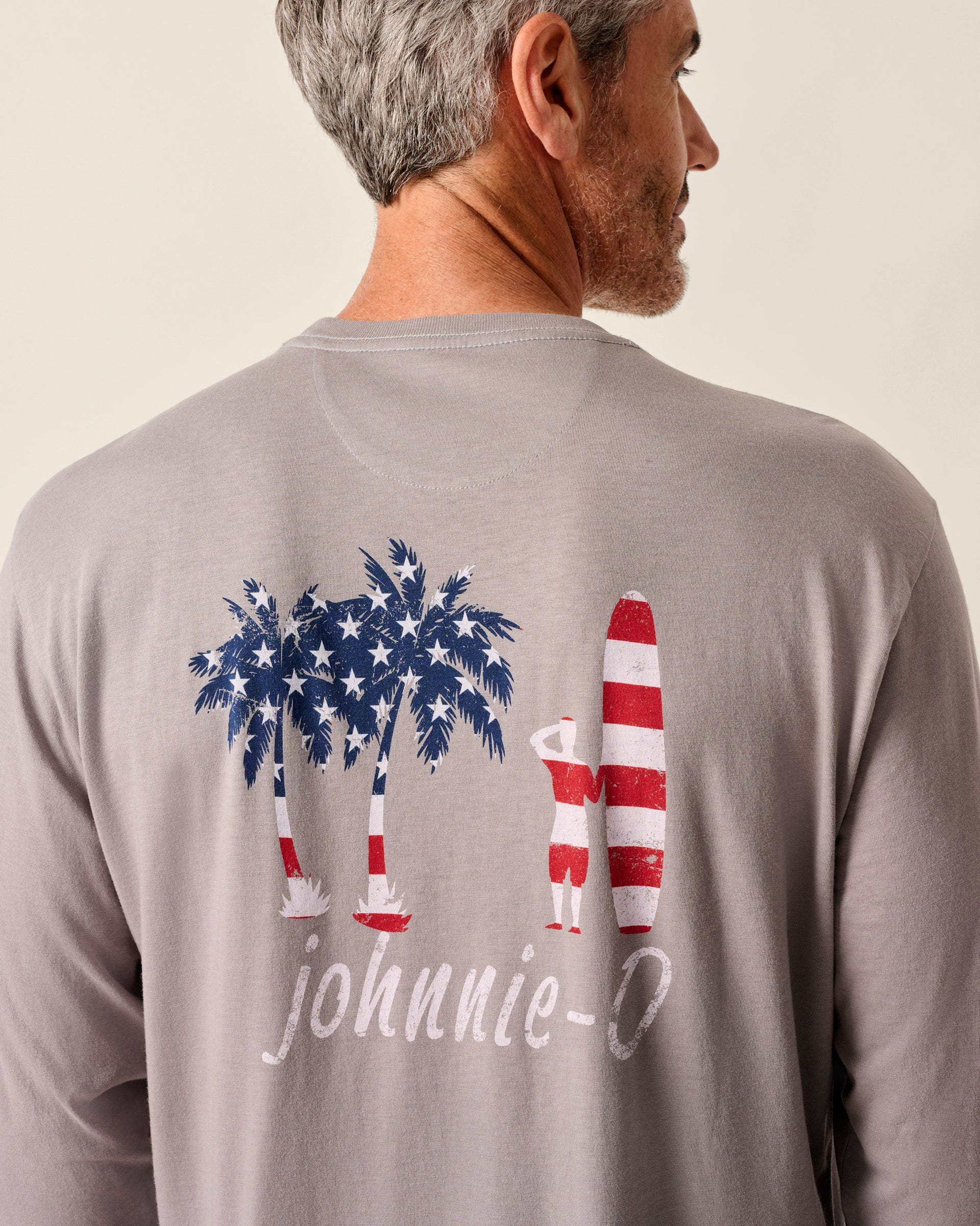 Johnnie-O US Palm Long Sleeve Pocket T-Shirt, Steel