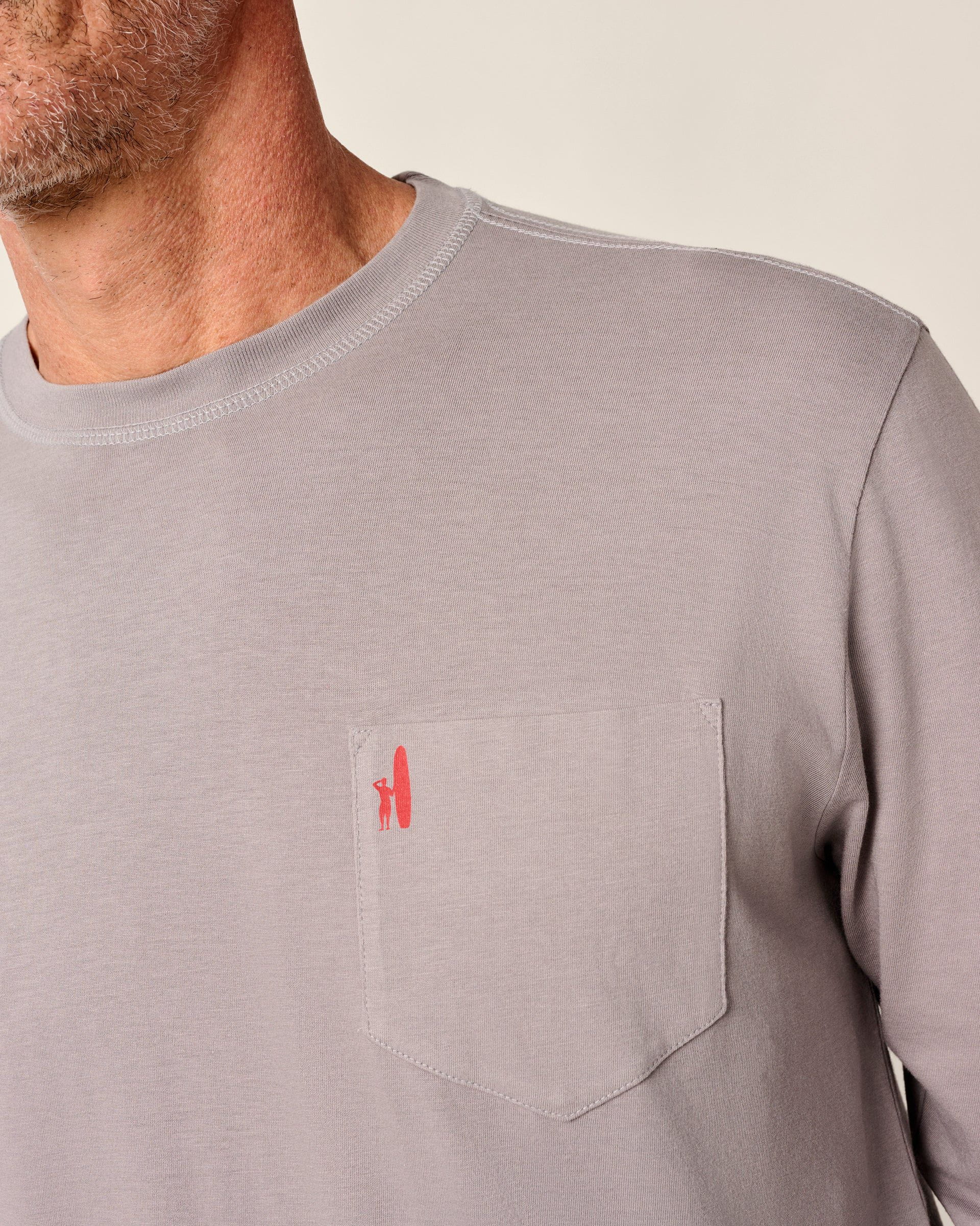 Johnnie-O US Palm Long Sleeve Pocket T-Shirt, Steel