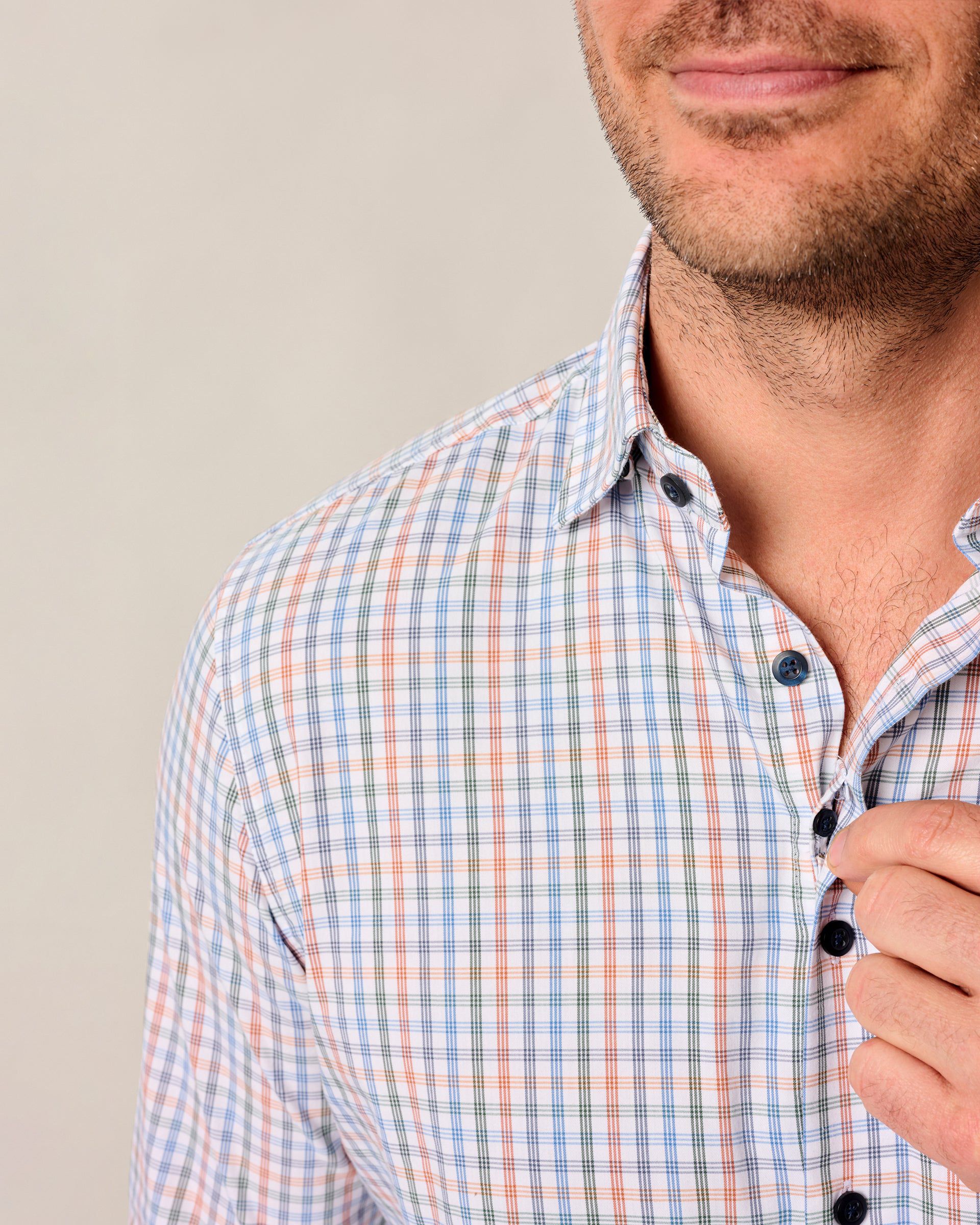 Johnnie-O Natural Performance Button Down Shirt - Vanderwall, White