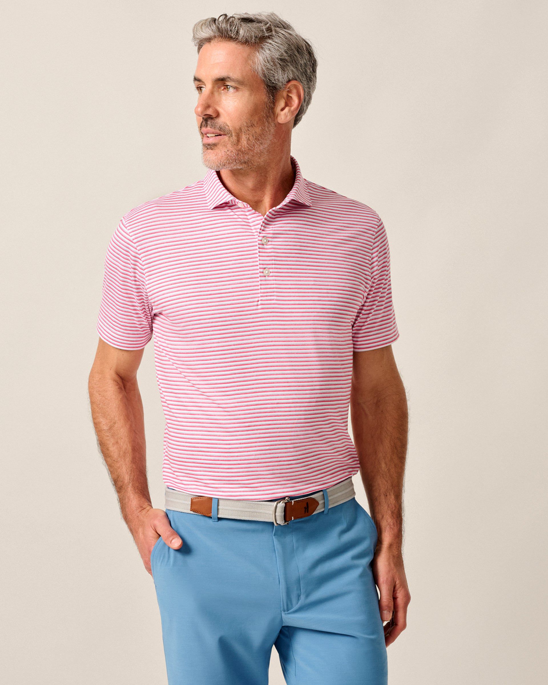 Johnnie-O Featherweight Performance Polo - Warwick Stripe