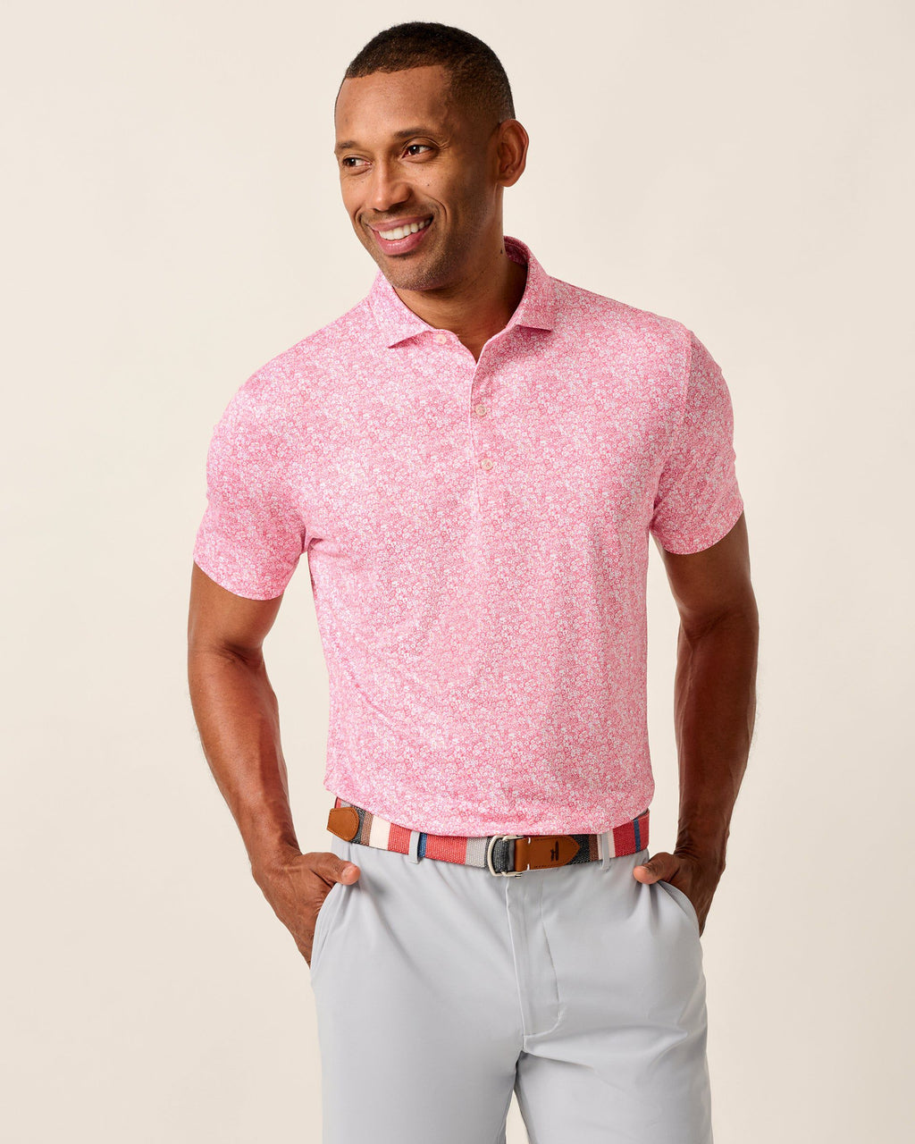 Johnnie-O Performance Jersey Polo - Wildflower, Azalea
