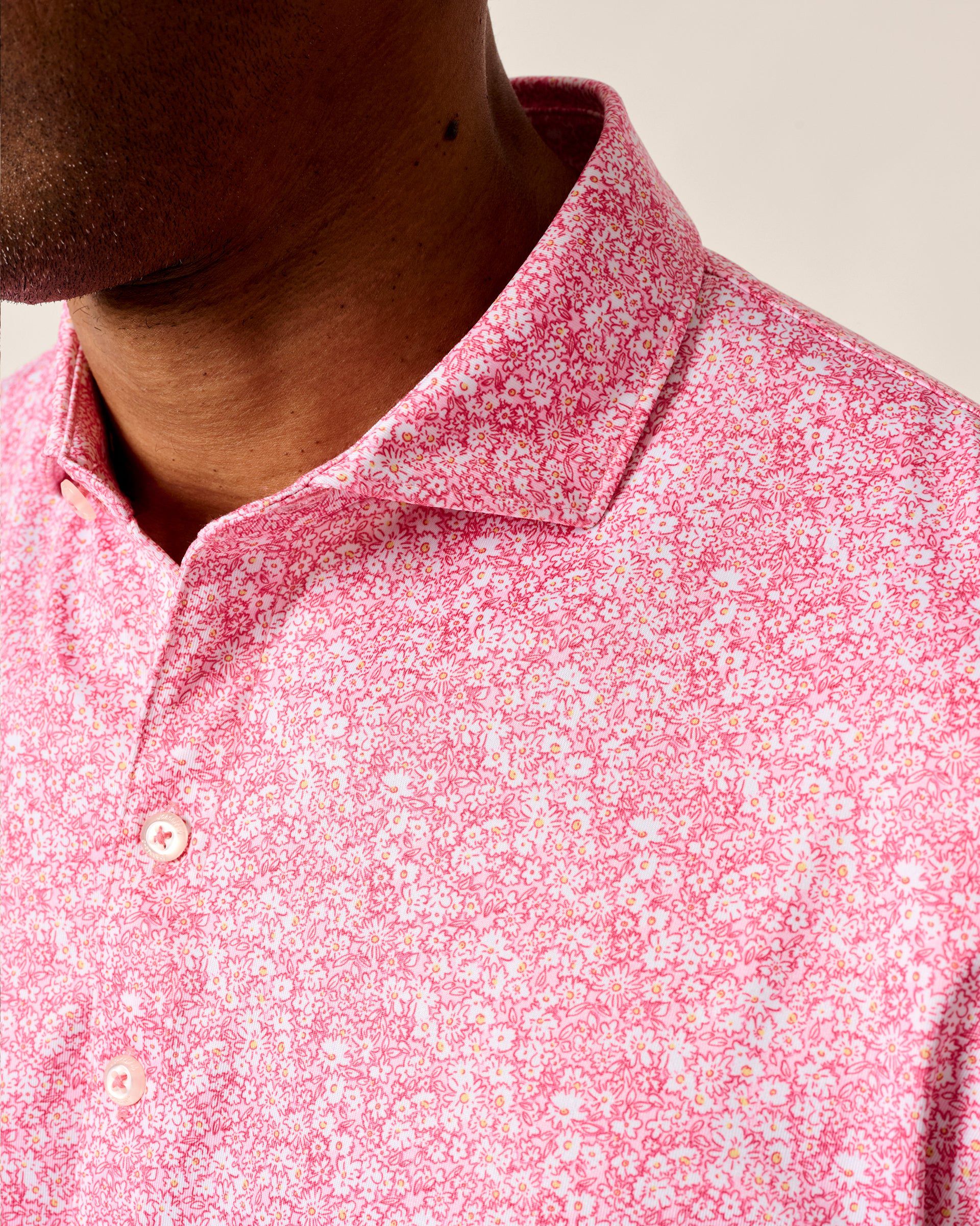 Johnnie-O Performance Jersey Polo - Wildflower, Azalea