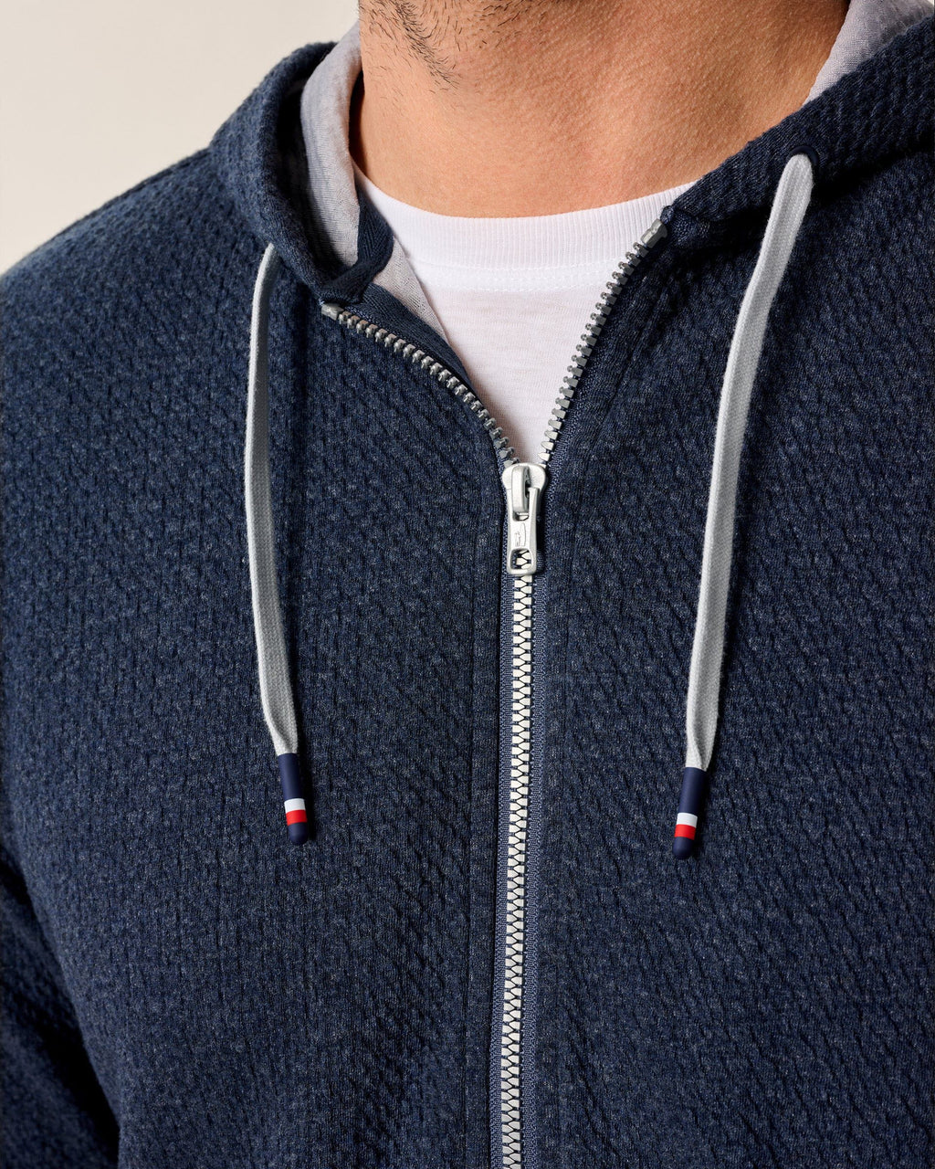 Johnnie-O Zoeller Ripple Knit 1/4 Zip Popover Hoodie