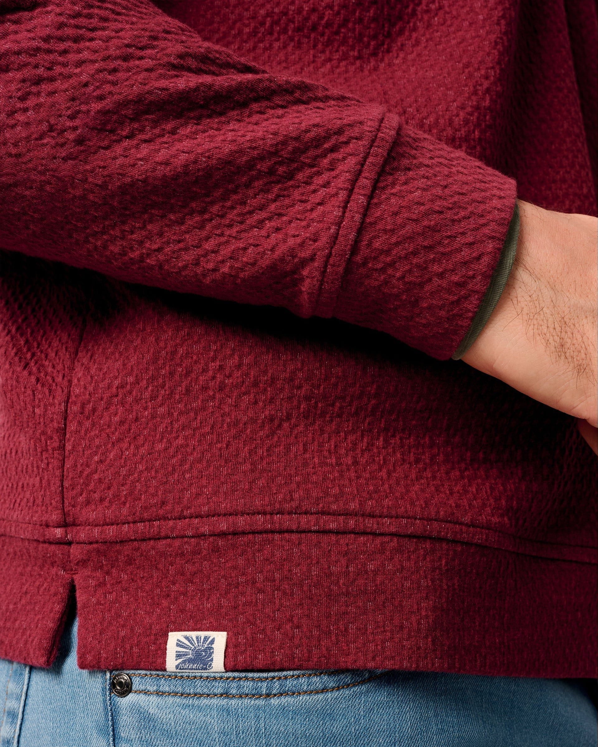 Johnnie-O Zoeller Ripple Knit 1/4 Zip Popover Hoodie