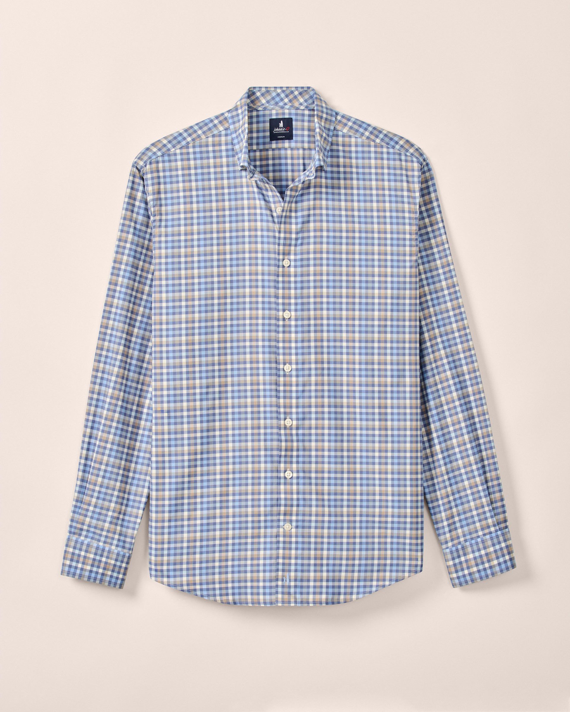 Johnnie-O Featherweight Performance Button Down Shirt - Olie, Navy