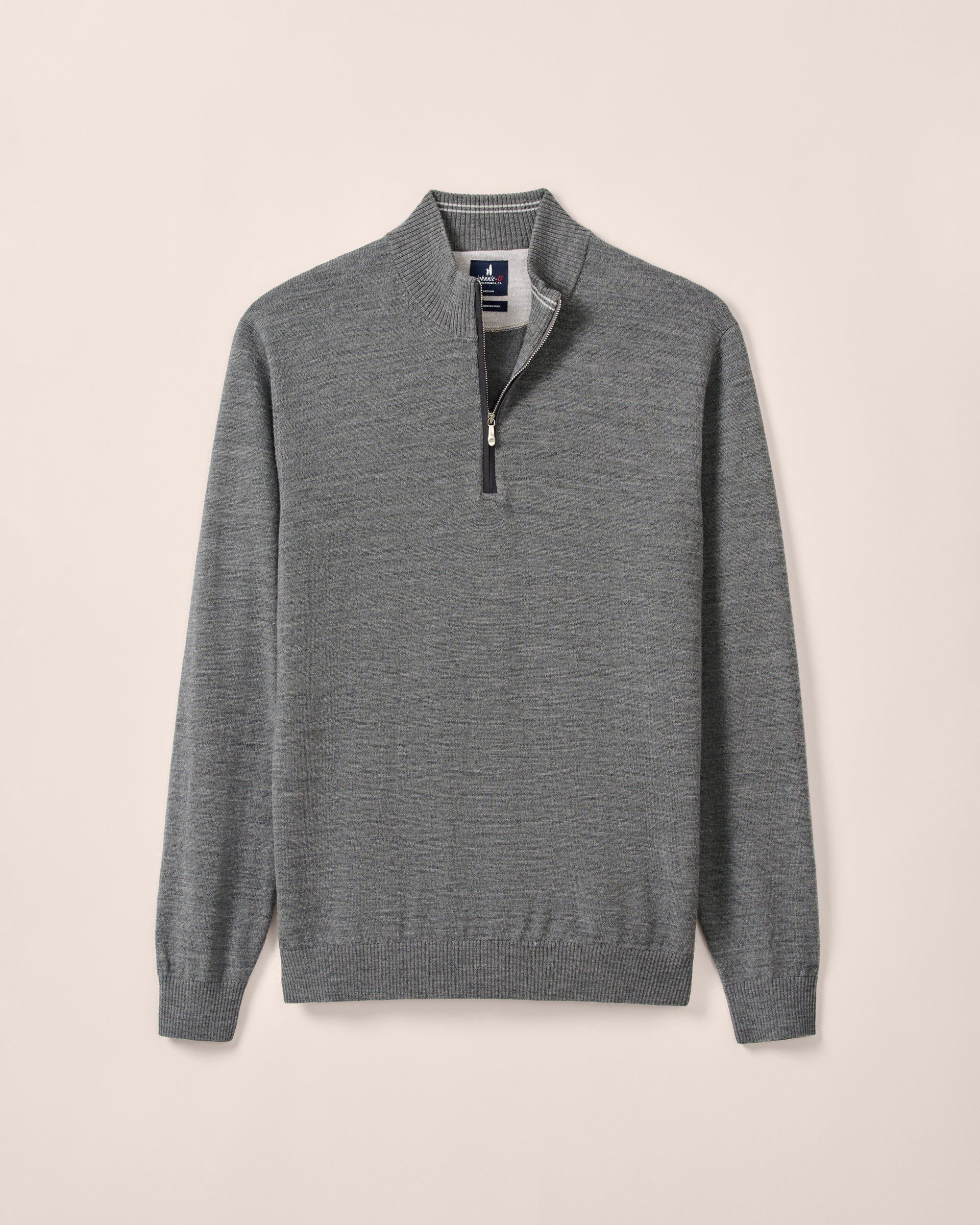 Johnnie-O Raynor Merino 1/4 Zip Sweater, Charcoal