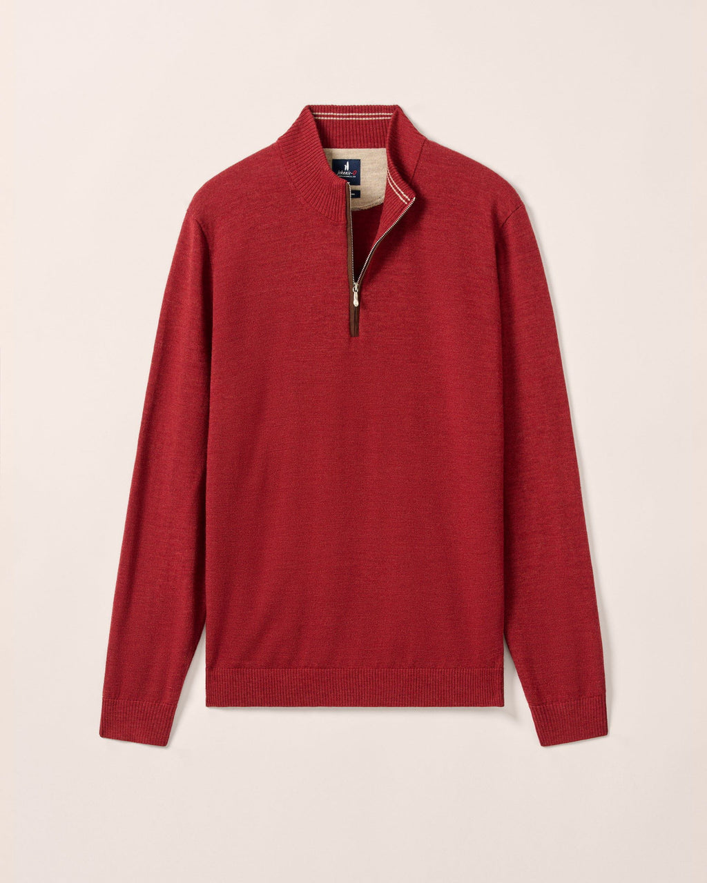 Johnnie-O Raynor Merino 1/4 Zip Sweater, Cinnamon