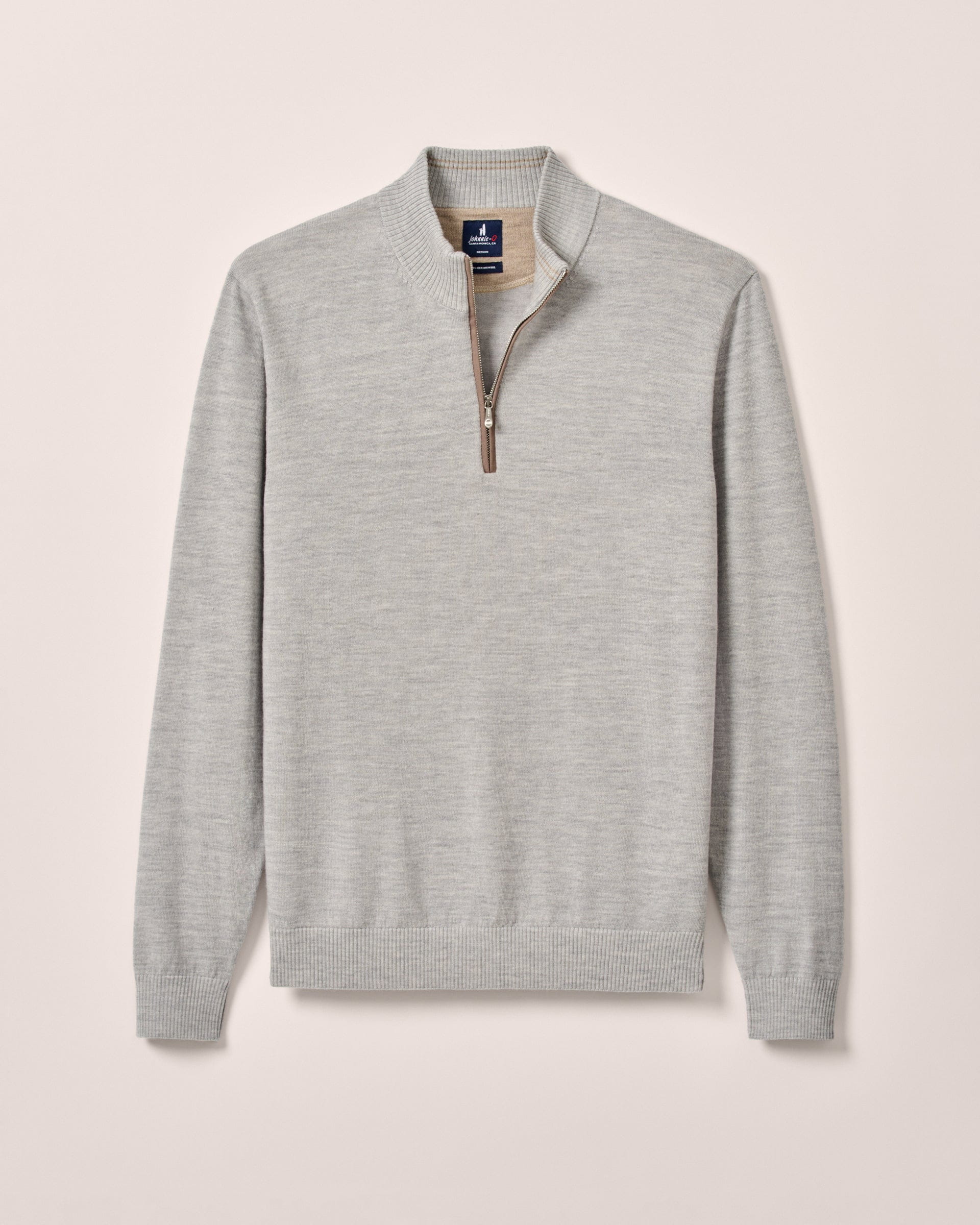 Johnnie-O Raynor Merino 1/4 Zip Sweater, Light Gray