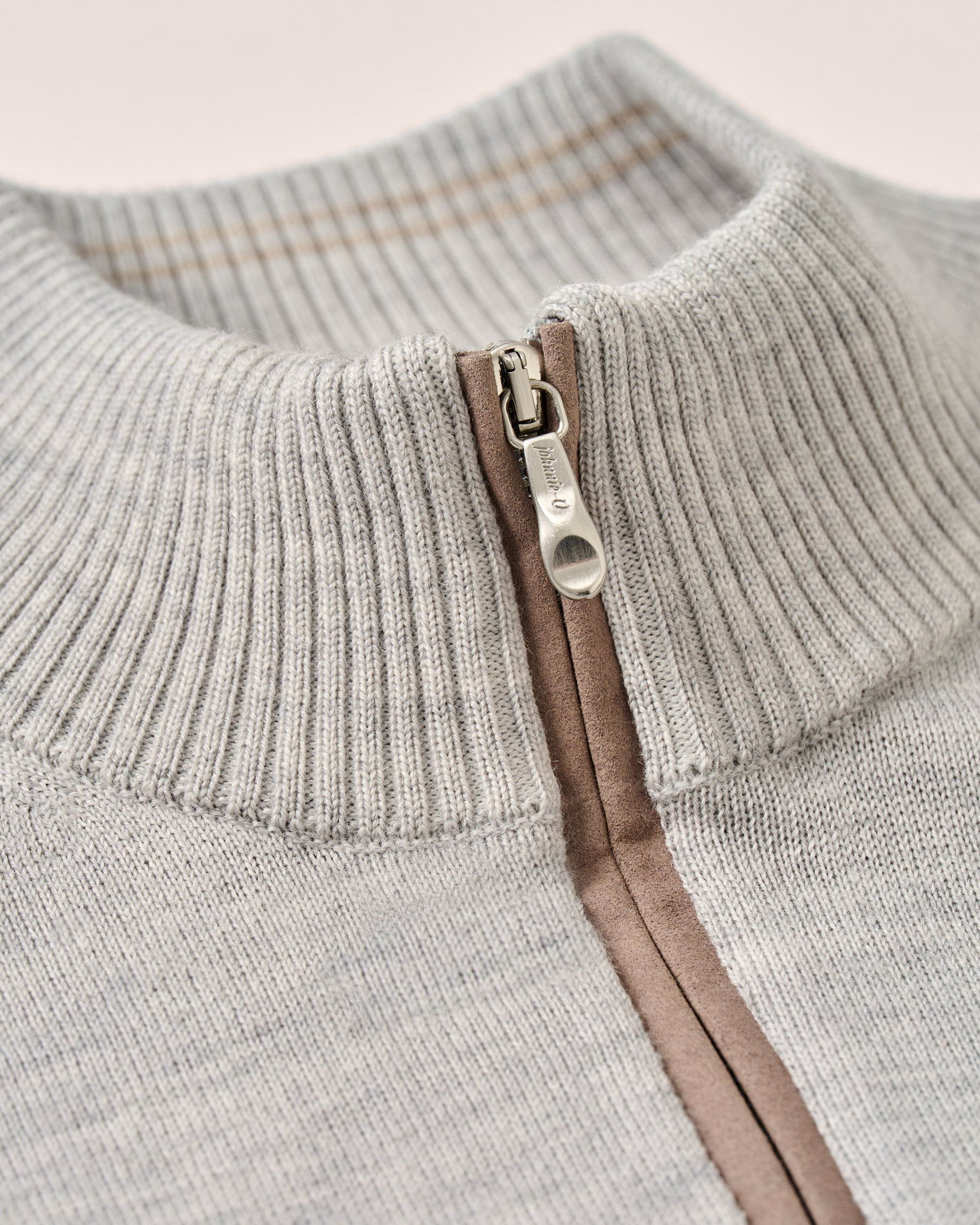 Johnnie-O Raynor Merino 1/4 Zip Sweater, Light Gray