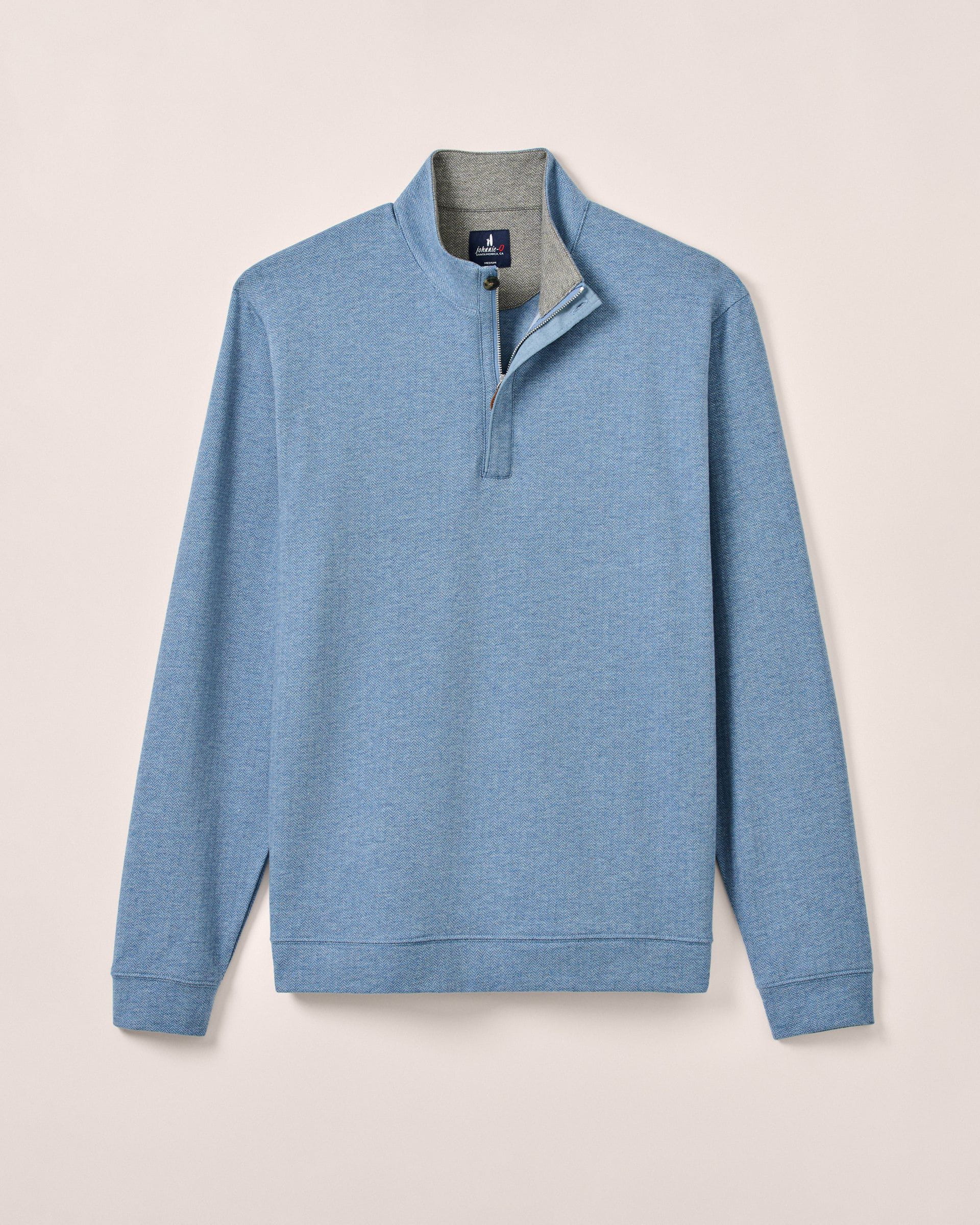 Johnnie-O Rubin Herringbone Cashmere Blend 1/4 Zip Pullover