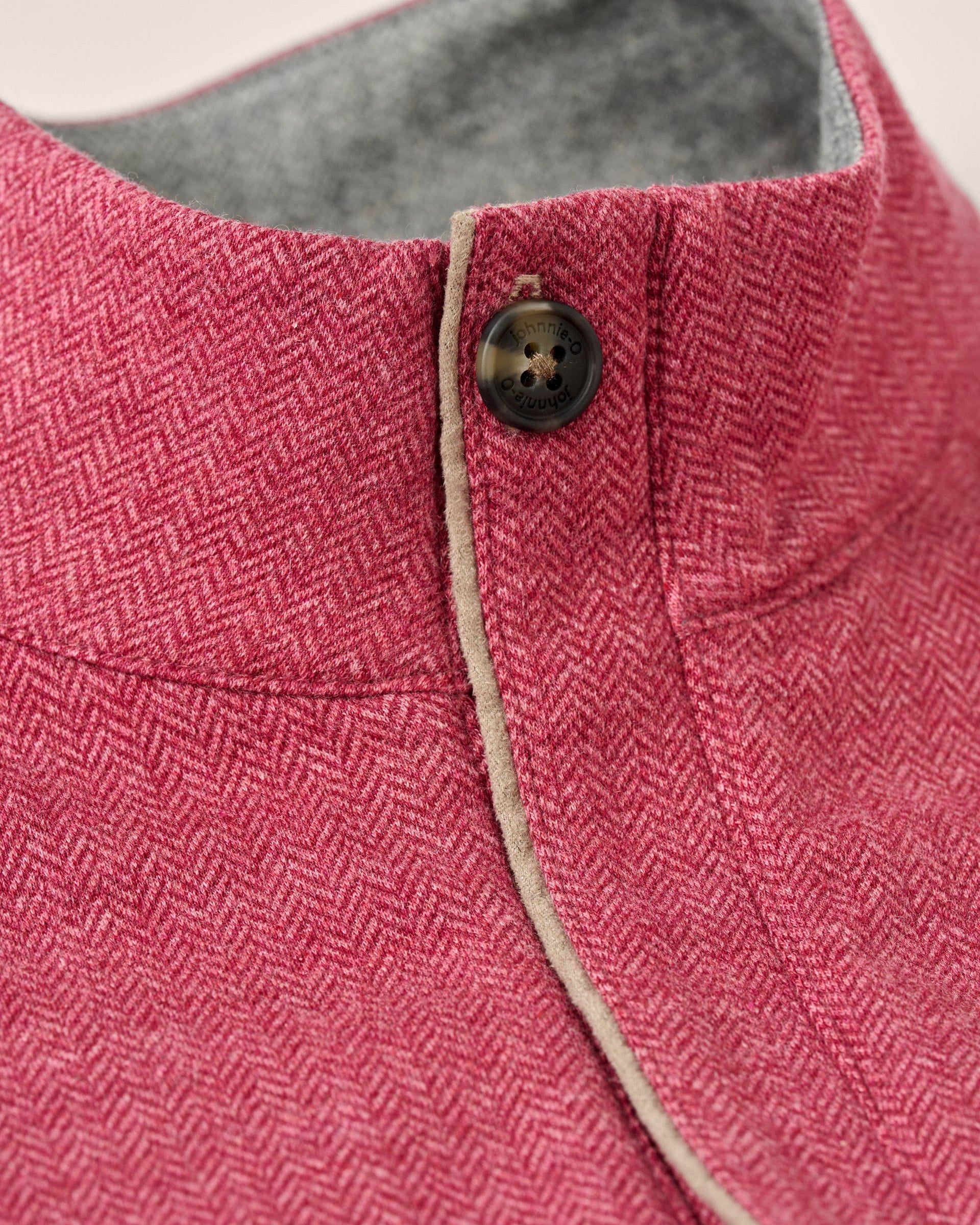 Johnnie-O Rubin Herringbone Cashmere Blend 1/4 Zip Pullover