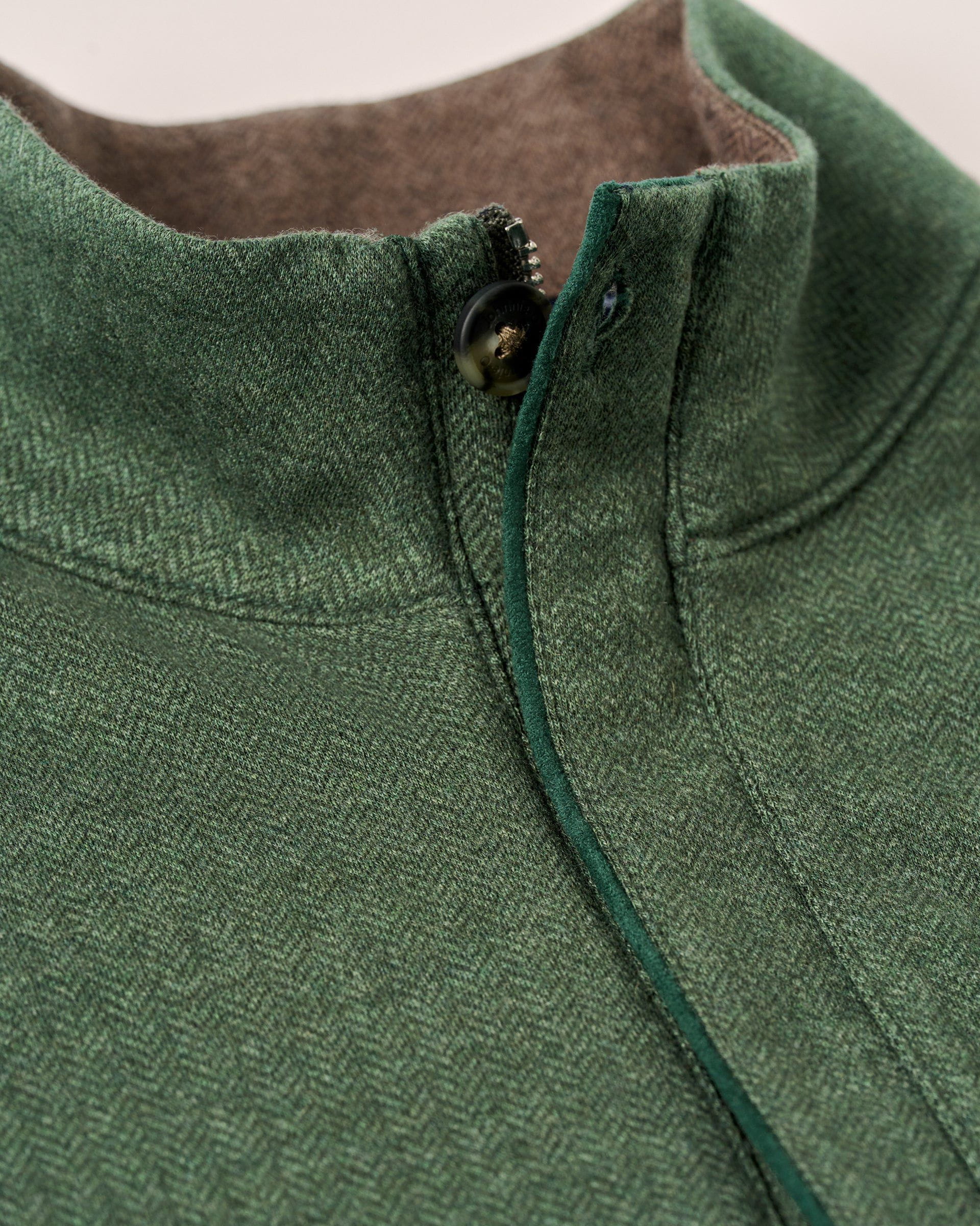Johnnie-O Rubin Herringbone Cashmere Blend 1/4 Zip Pullover