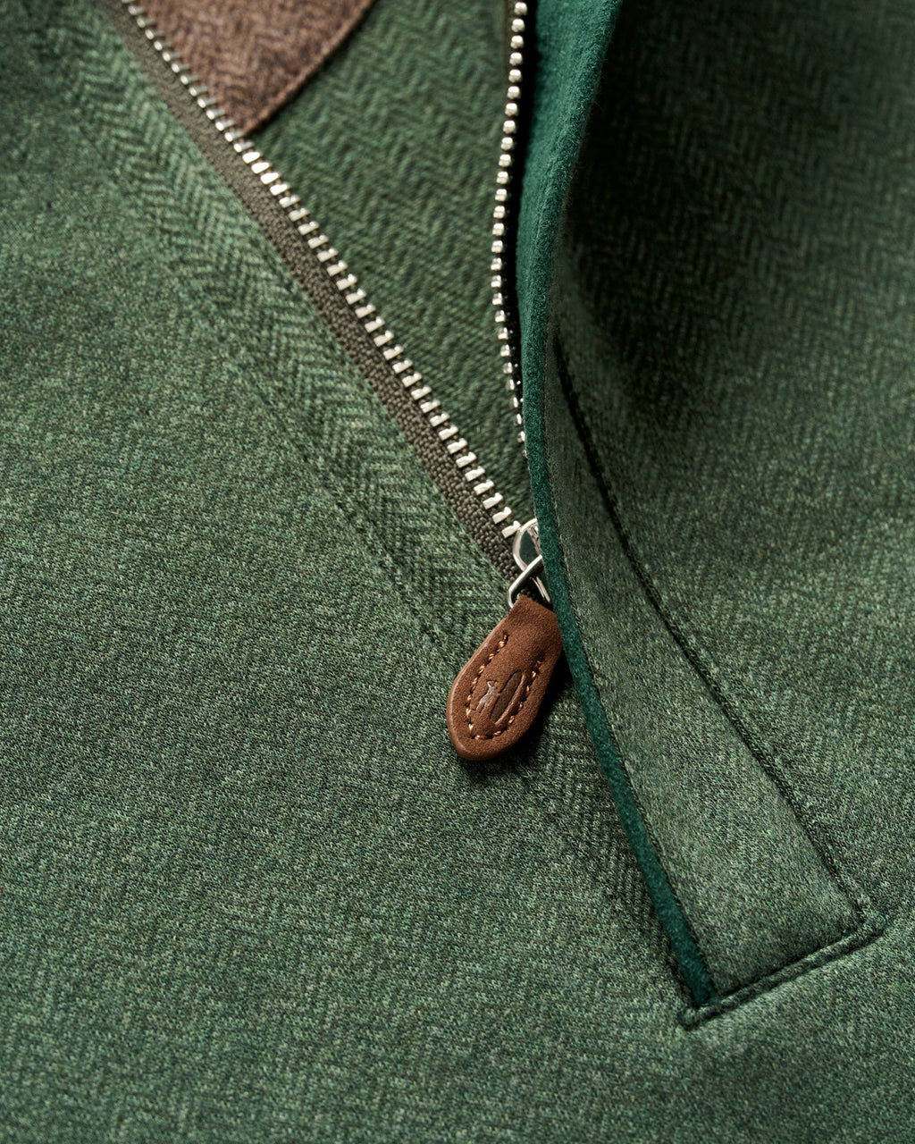Johnnie-O Rubin Herringbone Cashmere Blend 1/4 Zip Pullover