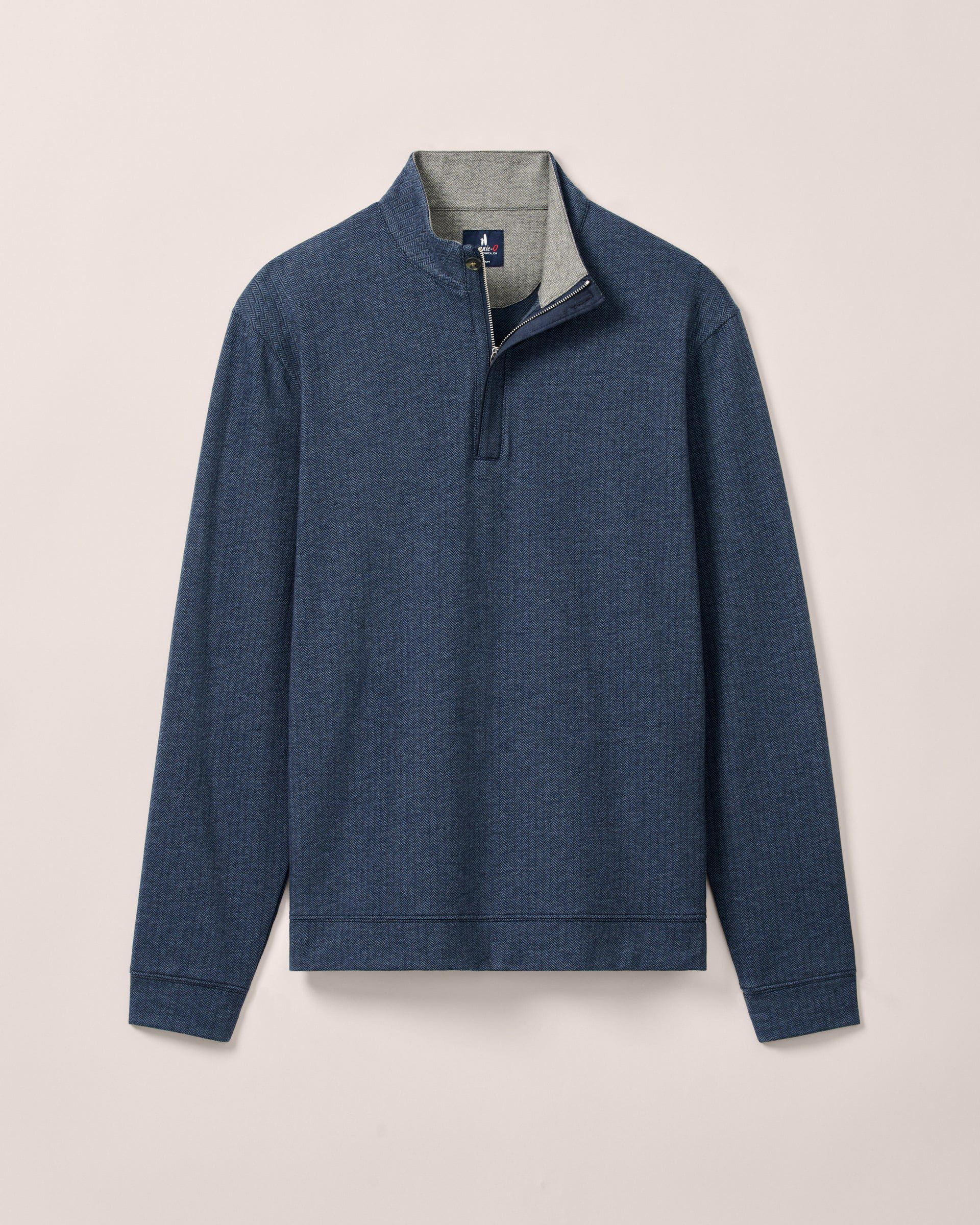 Johnnie-O Rubin Herringbone Cashmere Blend 1/4 Zip Pullover