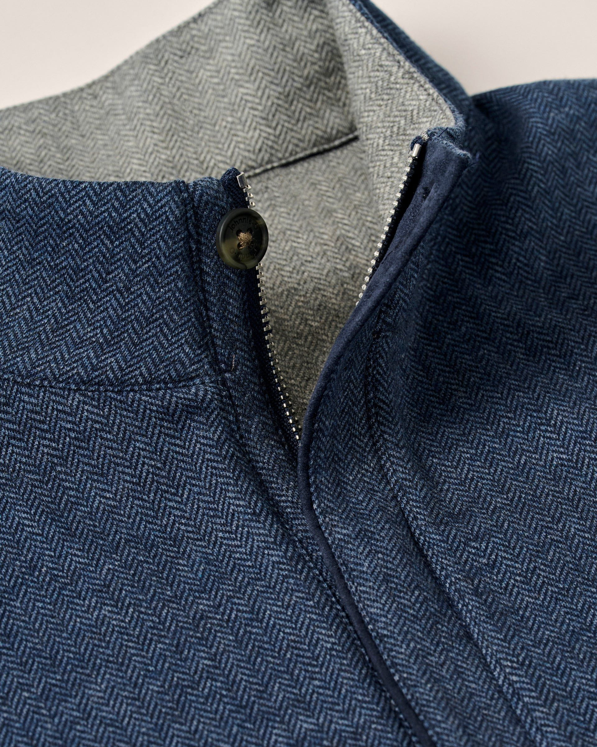 Johnnie-O Rubin Herringbone Cashmere Blend 1/4 Zip Pullover