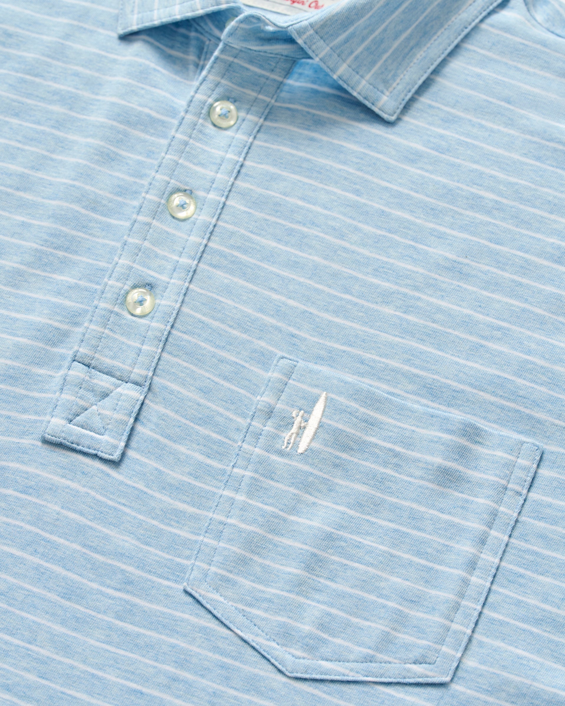 Johnnie-O Original 4-Button Polo - Ryan Stripe, Cloud Blue