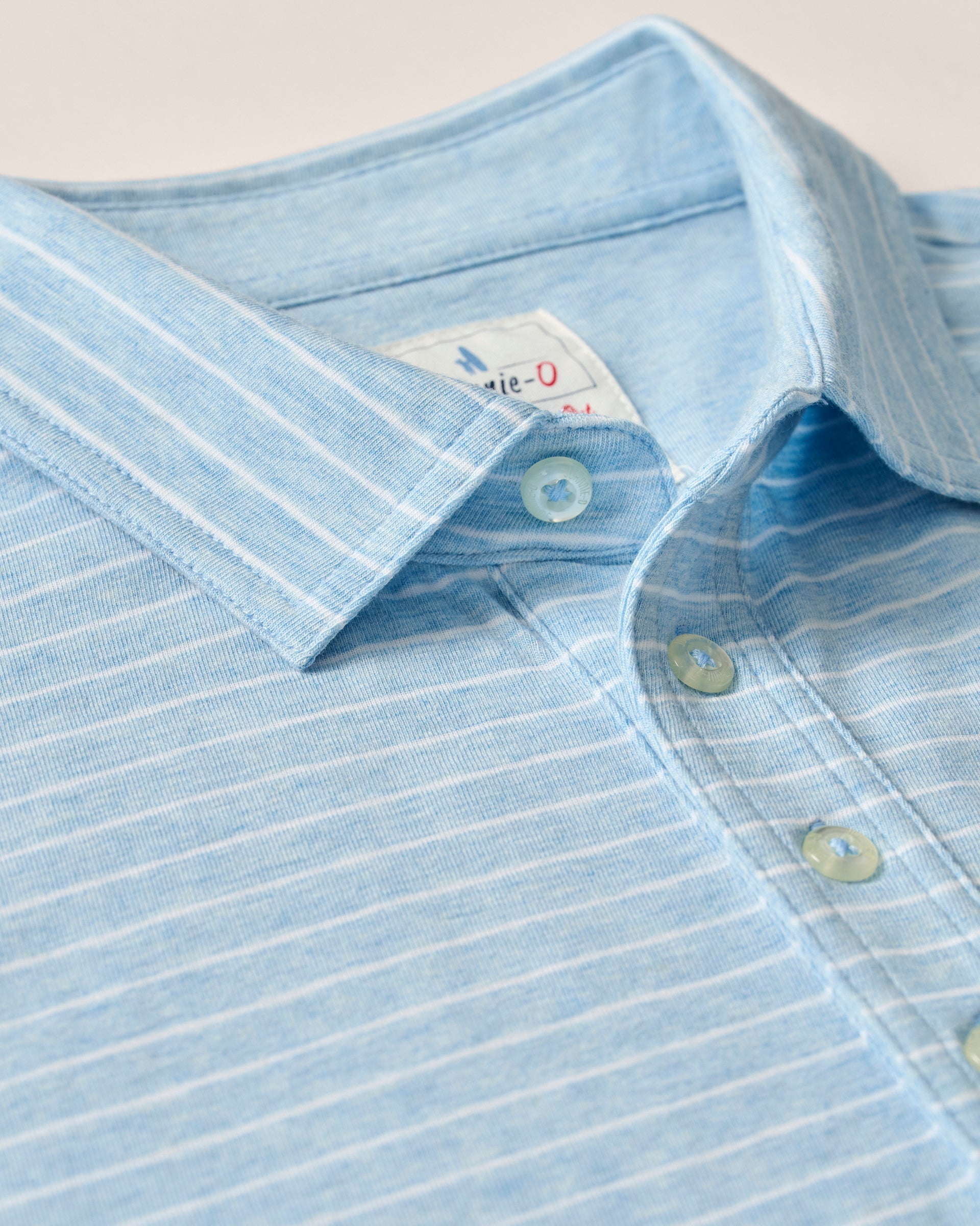 Johnnie-O Original 4-Button Polo - Ryan Stripe, Cloud Blue