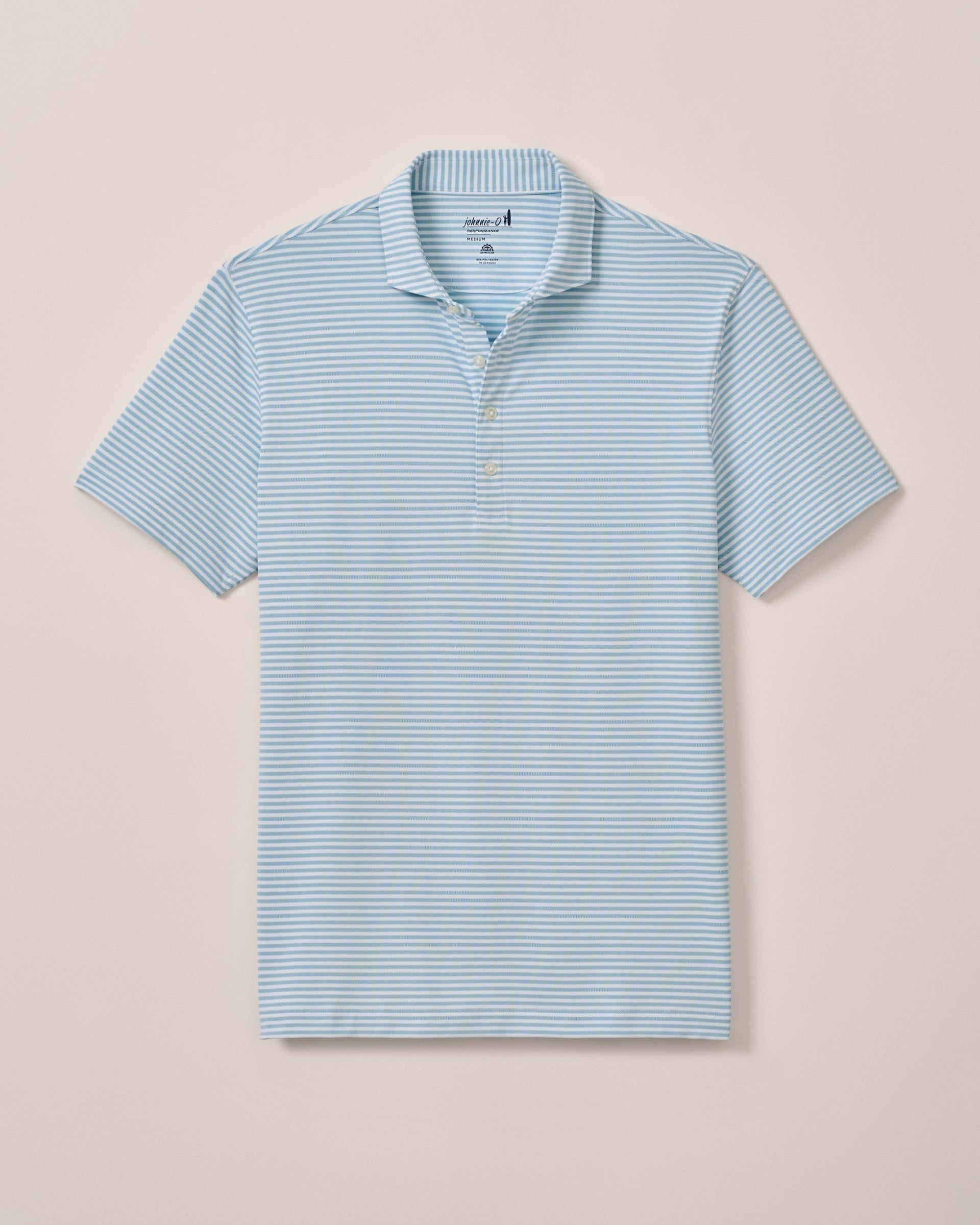 Johnnie-O Performance Mesh Polo - Stetson Stripe, Haze
