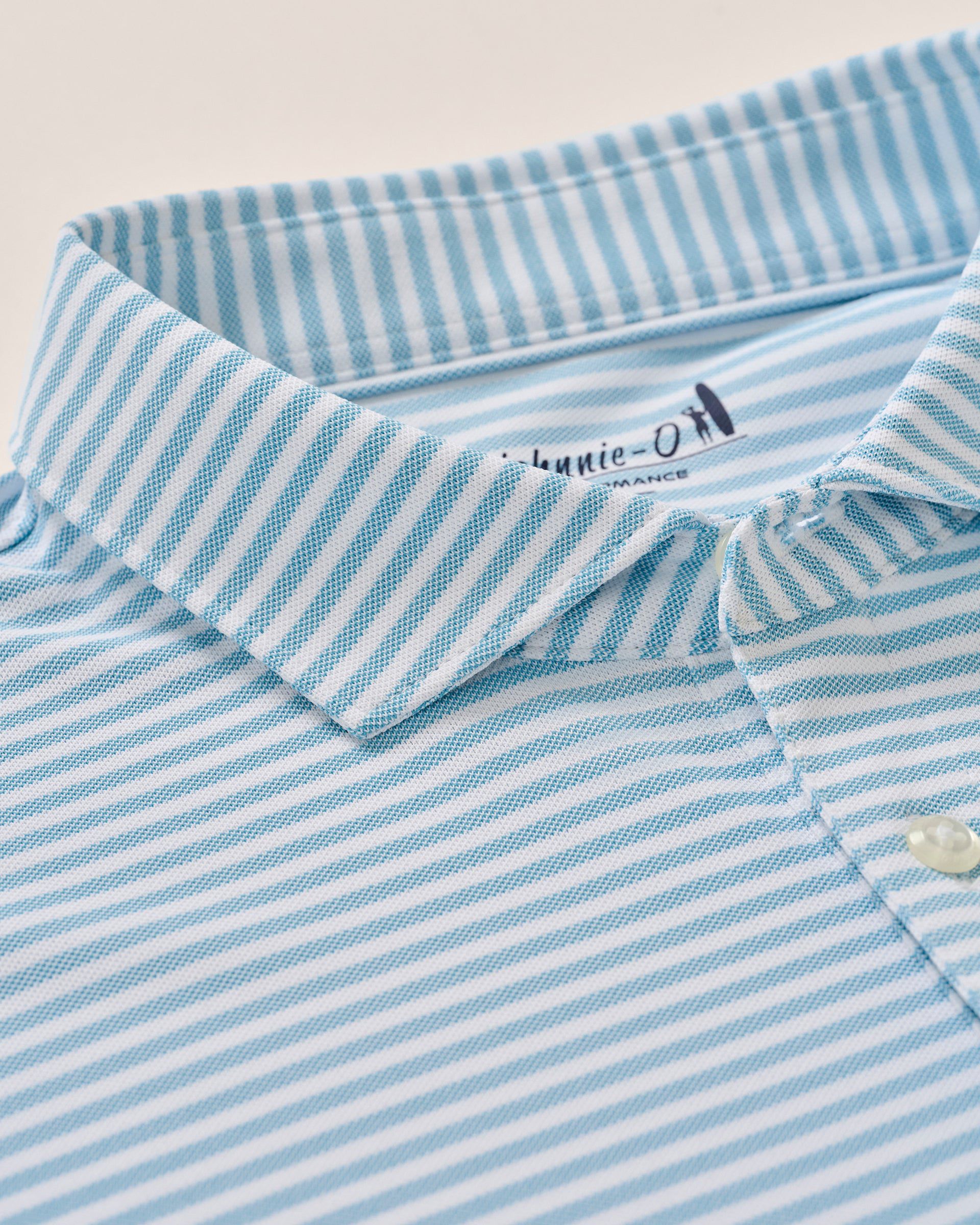 Johnnie-O Performance Mesh Polo - Stetson Stripe, Haze