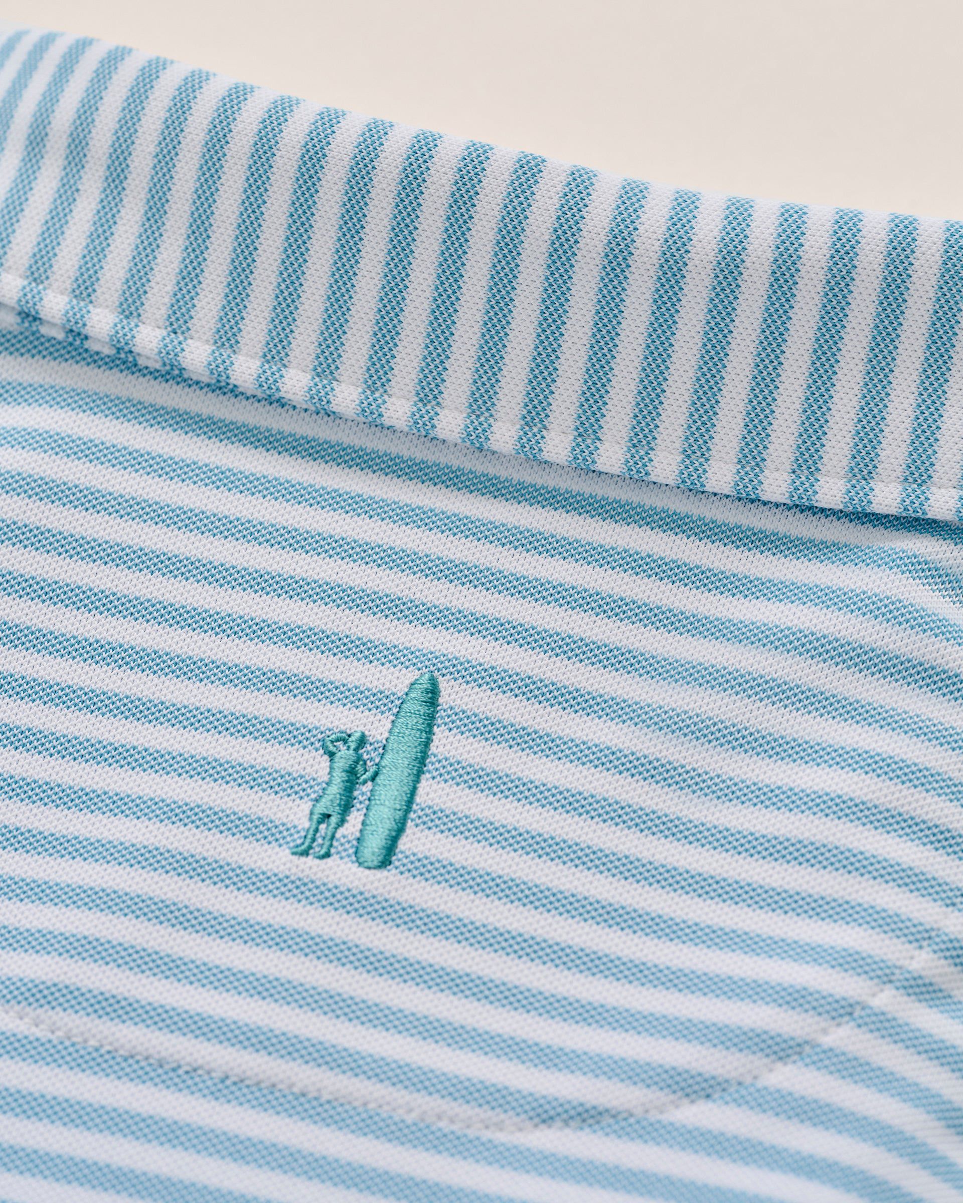 Johnnie-O Performance Mesh Polo - Stetson Stripe, Haze