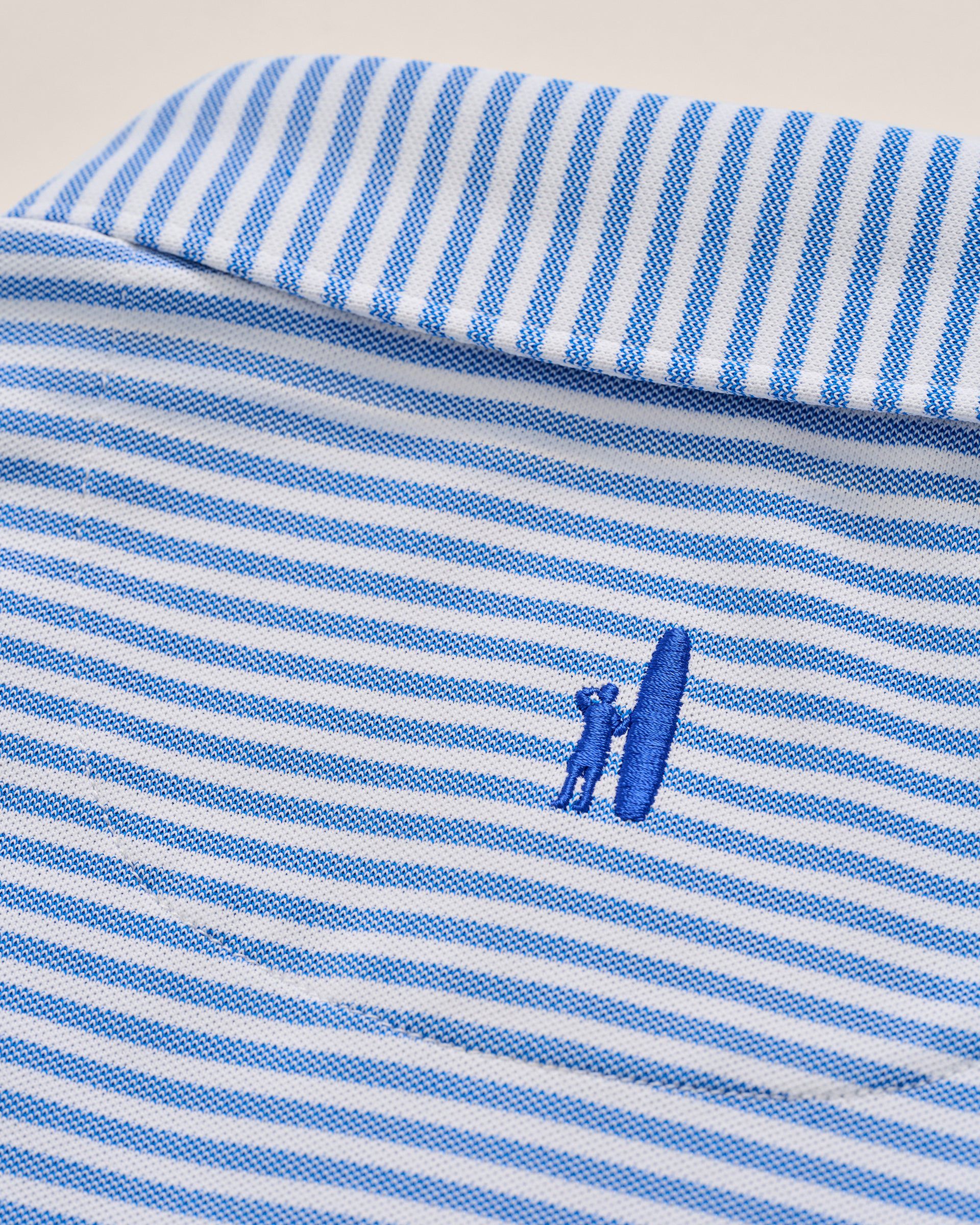 Johnnie-O Performance Mesh Polo - Stetson Stripe, Palisades Blue
