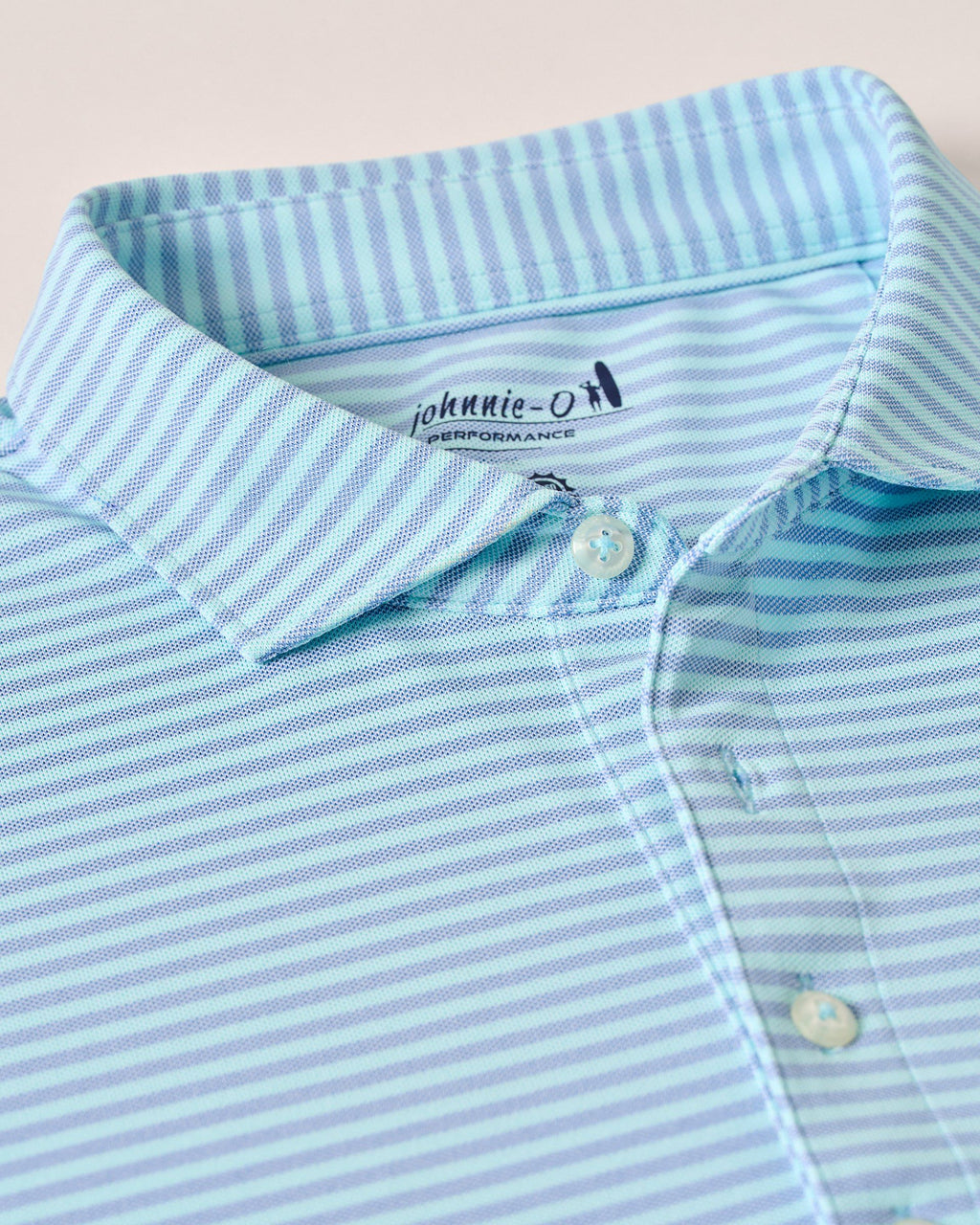 Johnnie-O Performance Mesh Polo - Stetson Stripe, Tide