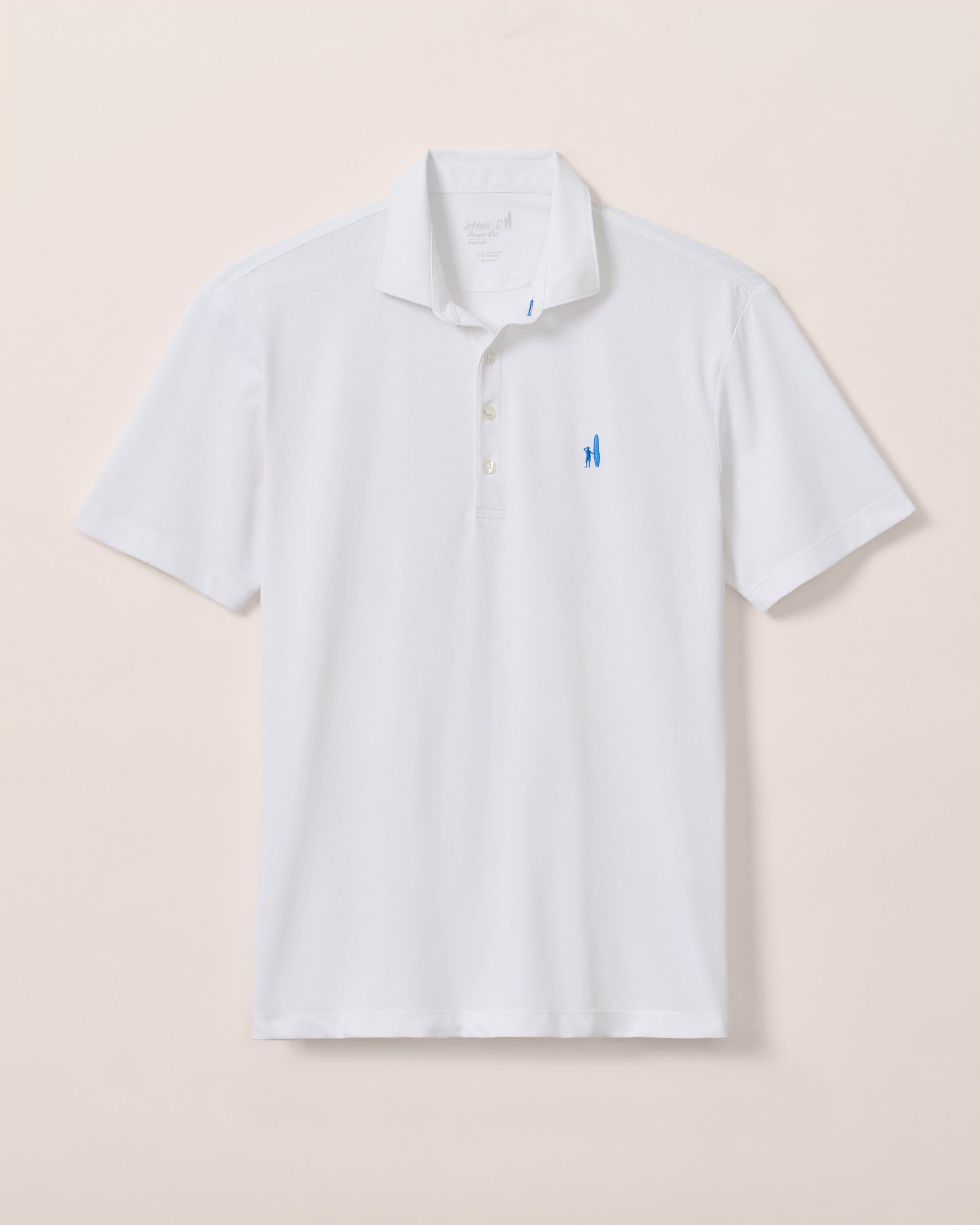 Johnnie-O Performance Mesh Polo - Stevie Solid, White