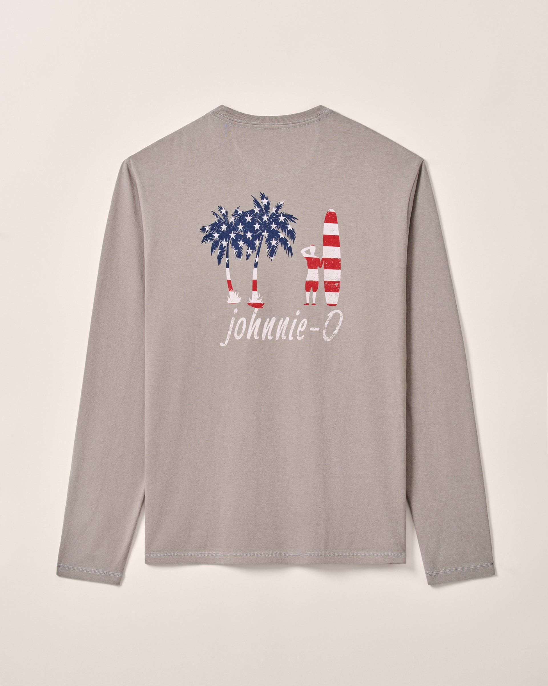 Johnnie-O US Palm Long Sleeve Pocket T-Shirt, Steel