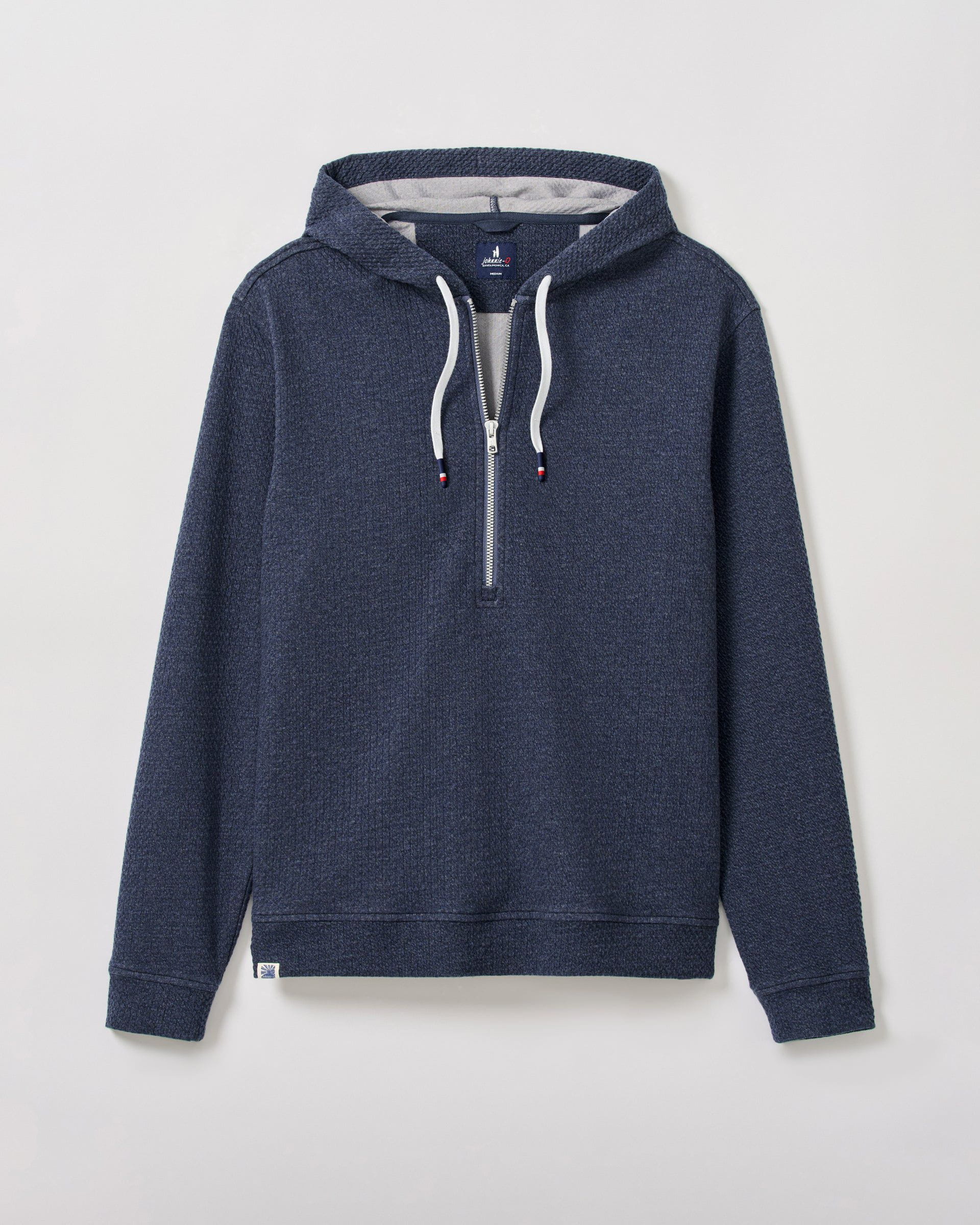 Johnnie-O Zoeller Ripple Knit 1/4 Zip Popover Hoodie