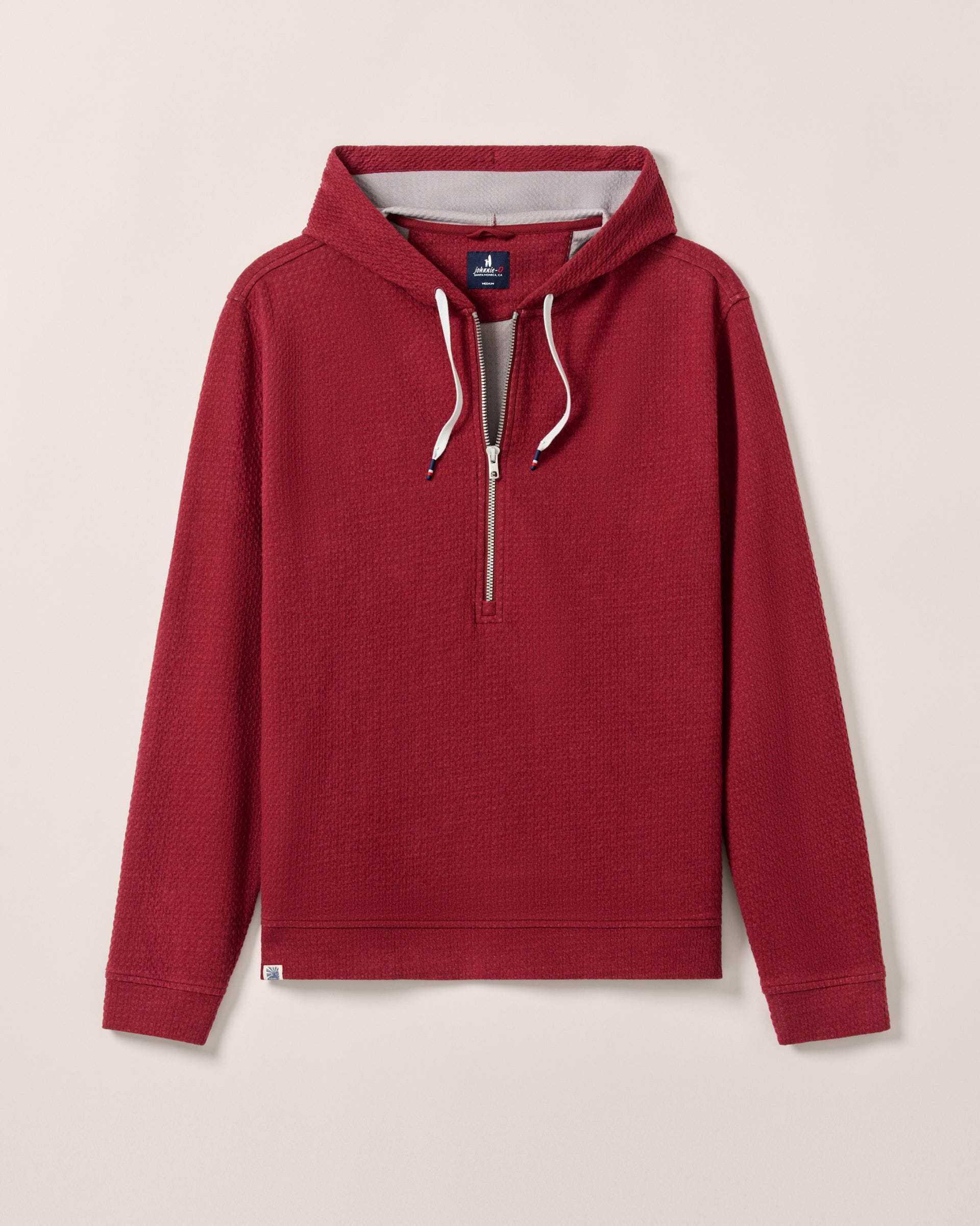 Johnnie-O Zoeller Ripple Knit 1/4 Zip Popover Hoodie
