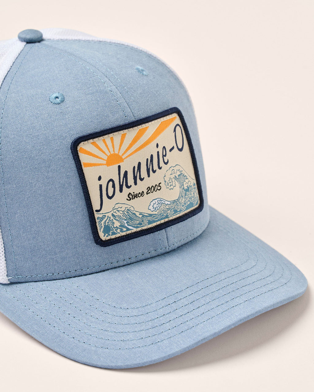 Johnnie-O Kahuner Logo Trucker Hat Denim, Blue