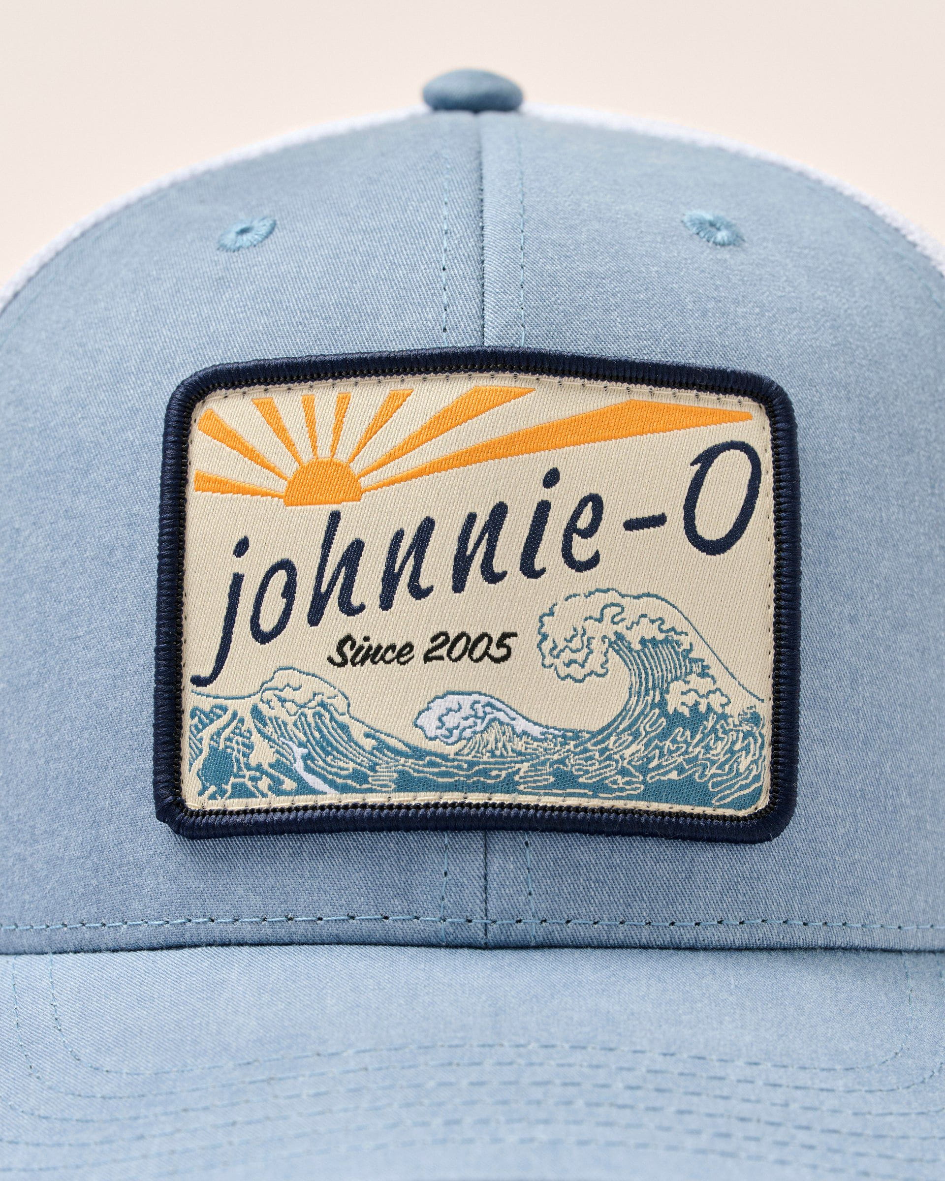 Johnnie-O Kahuner Logo Trucker Hat Denim, Blue