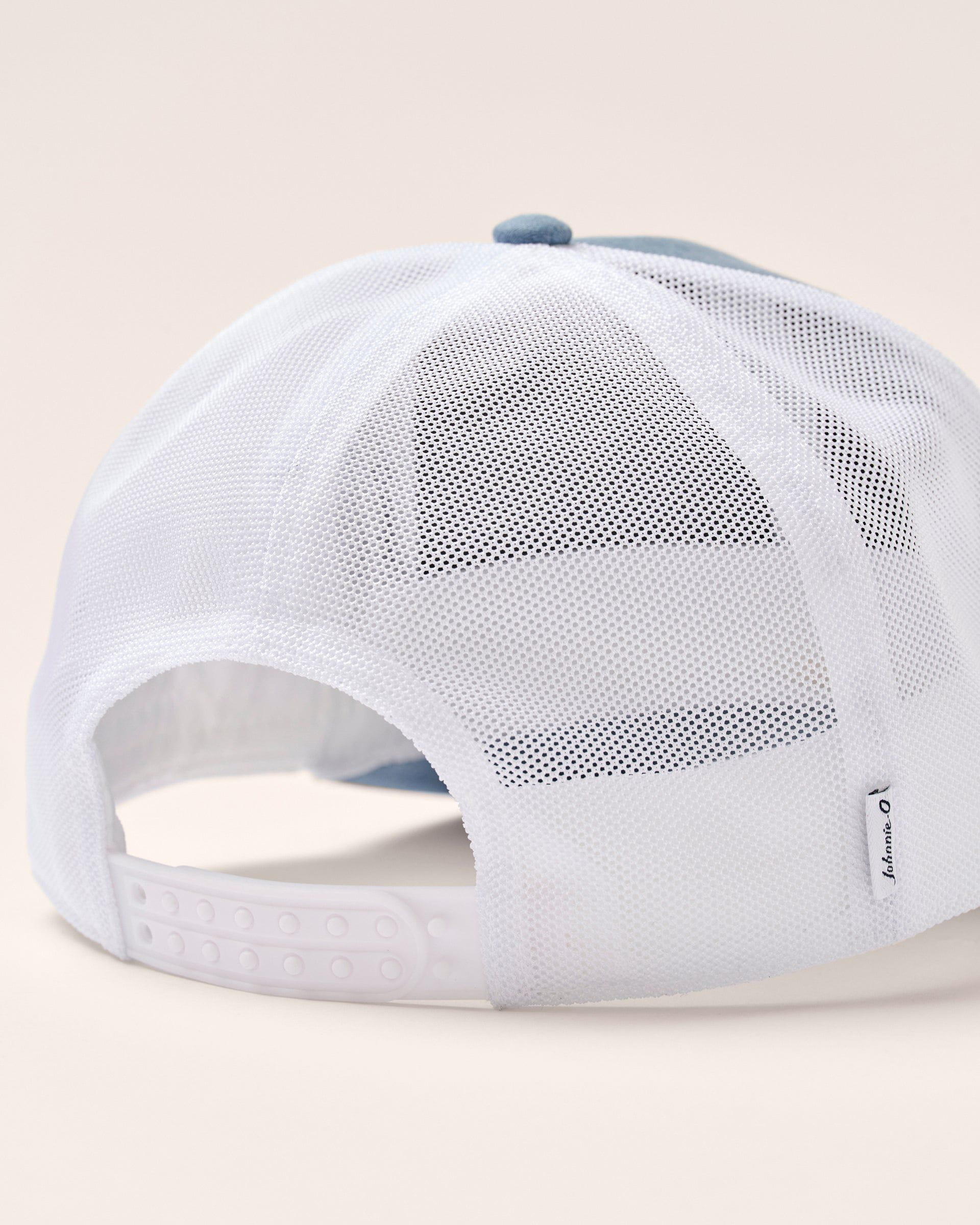 Johnnie-O Kahuner Logo Trucker Hat Denim, Blue