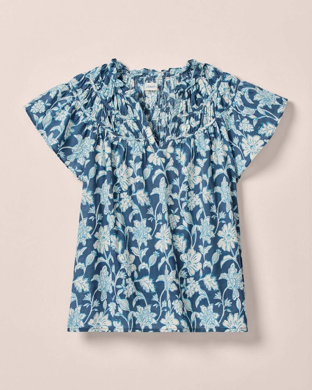 Johnnie-O Coleen Printed Blouse, Bering Sea