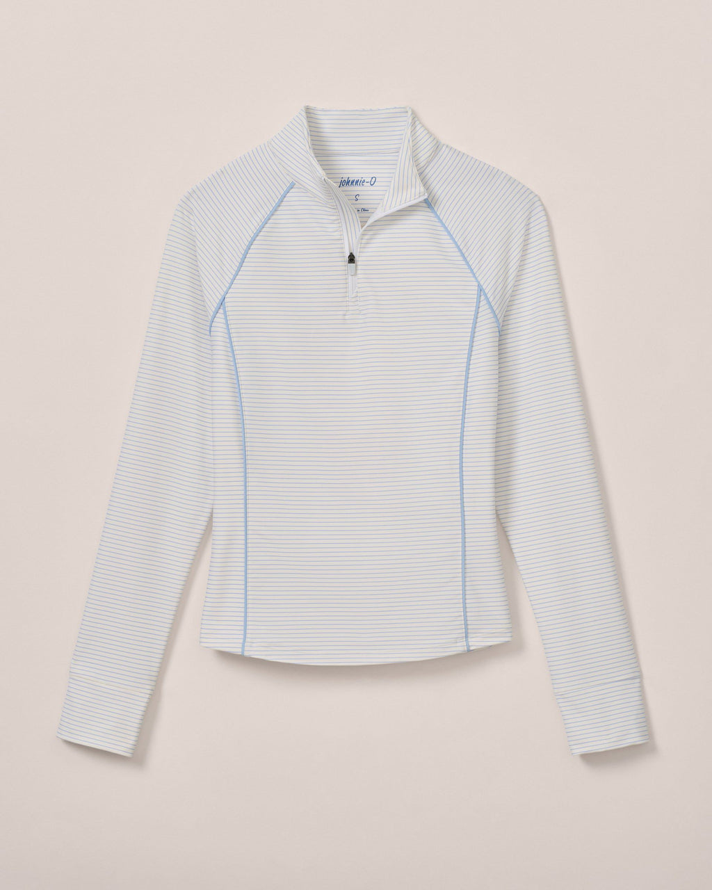 Johnnie-O Jasmine Performance 1/4 Zip Pullover, White Kona