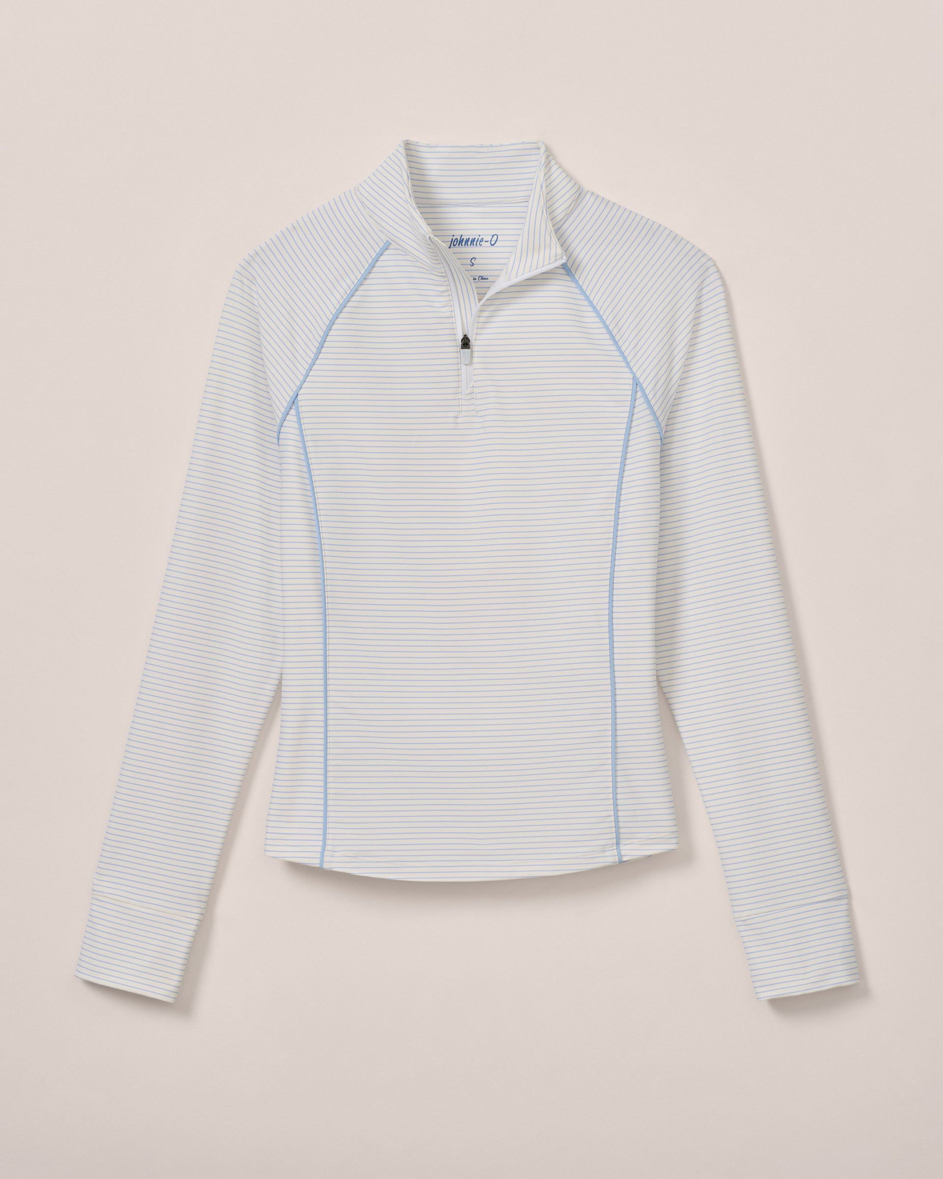 Johnnie-O Jasmine Performance 1/4 Zip Pullover, White Kona